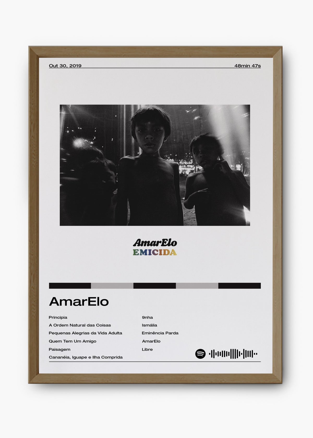 Quadro decorativo Emicida AmarElo — arte de rap brasileiro para parede | Cübe Quadros