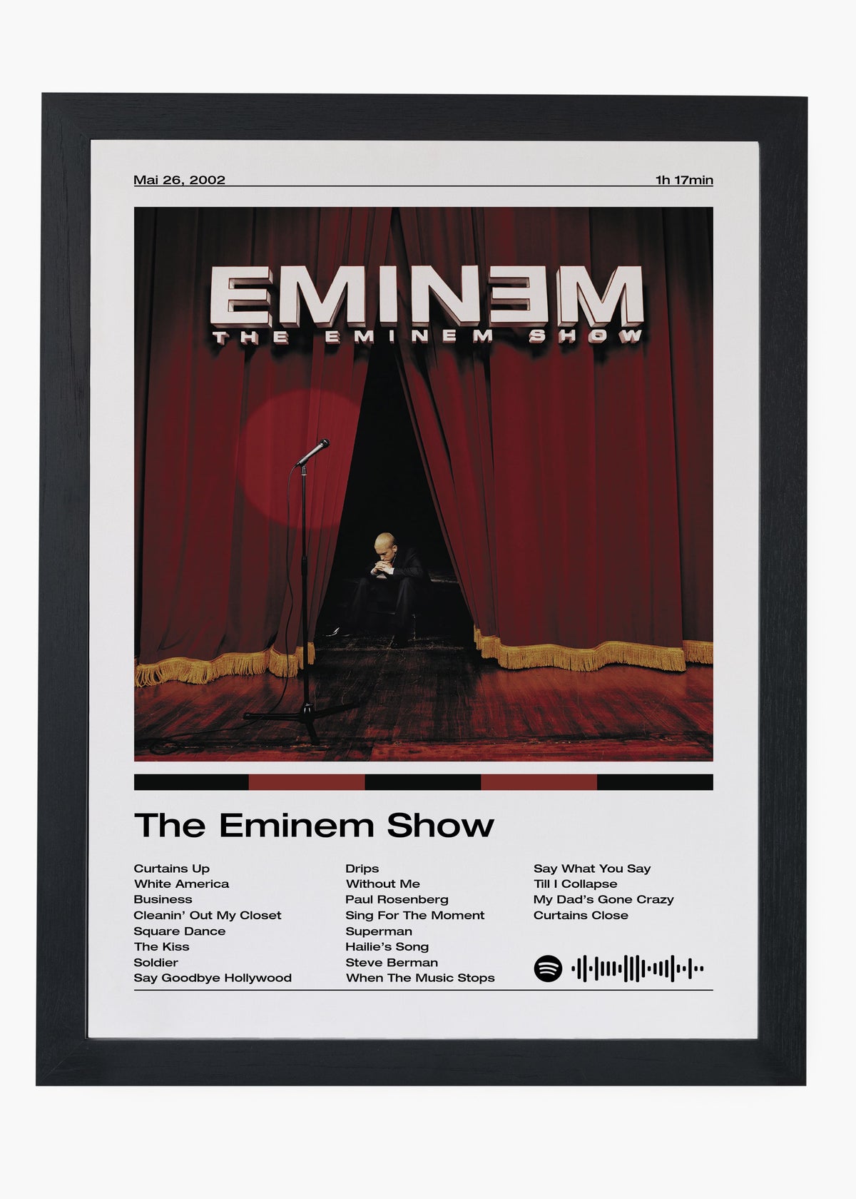 Quadro decorativo Eminem The Eminem Show — arte de rap para parede | Cübe Quadros
