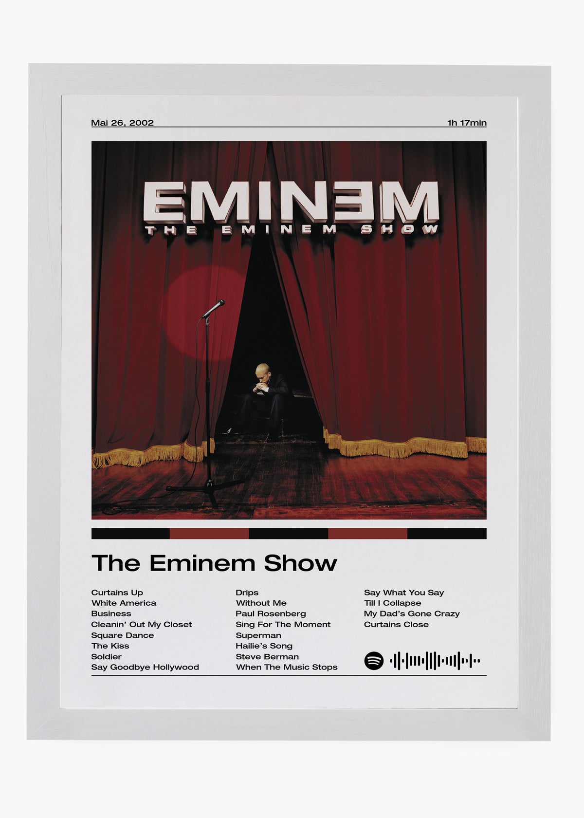 Quadro decorativo Eminem The Eminem Show — arte de rap para parede | Cübe Quadros