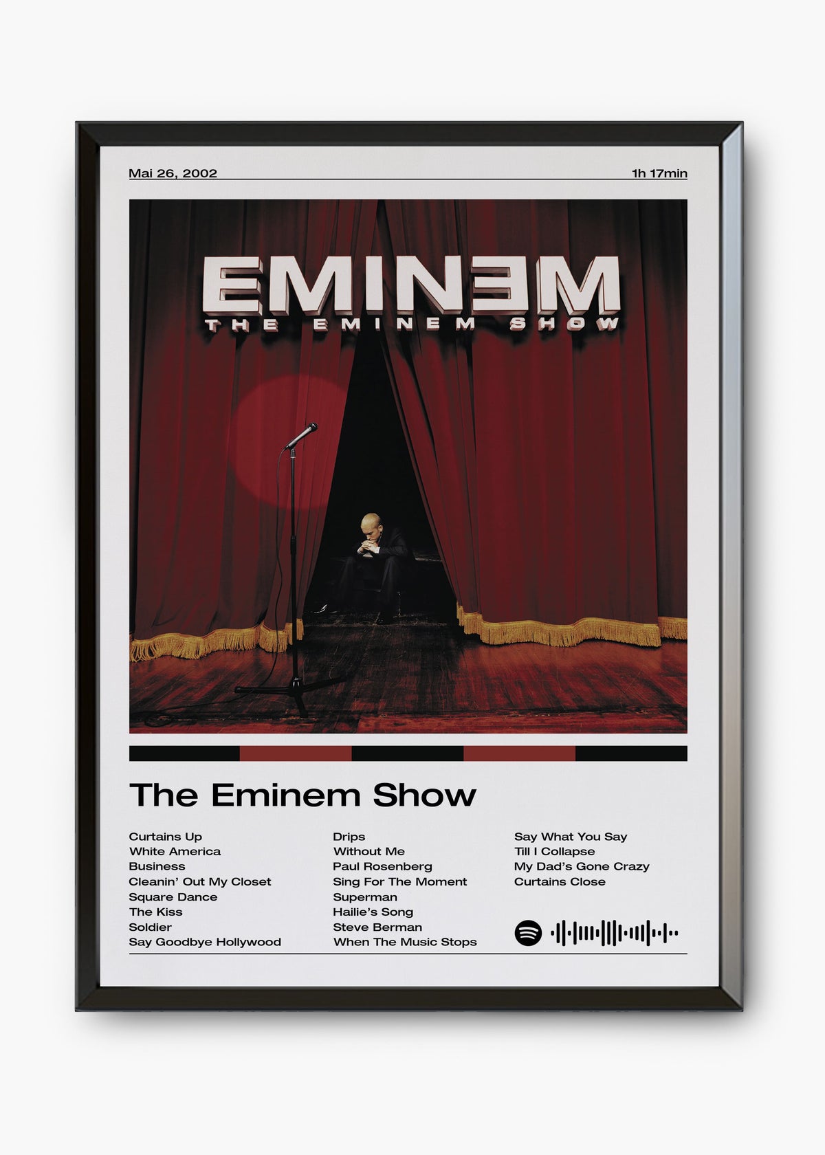 Quadro decorativo Eminem The Eminem Show — arte de rap para parede | Cübe Quadros