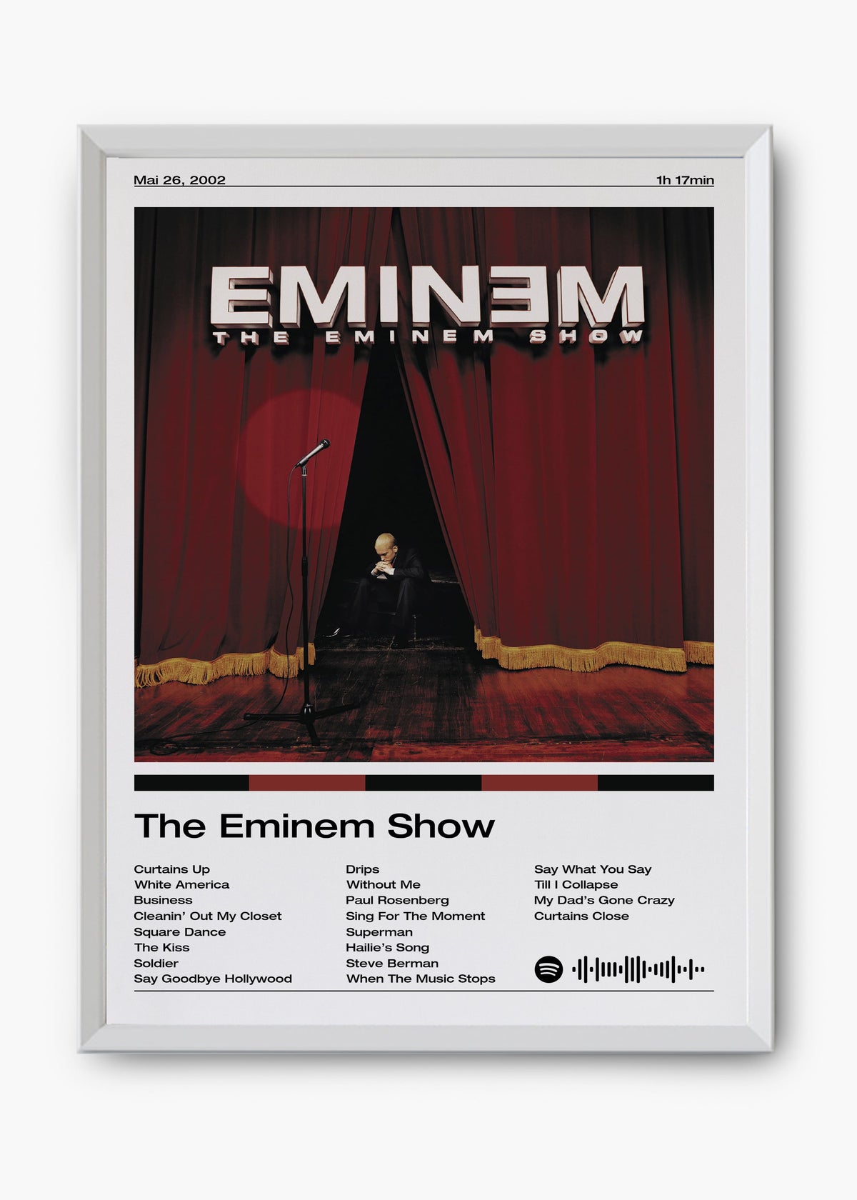 Quadro decorativo Eminem The Eminem Show — arte de rap para parede | Cübe Quadros
