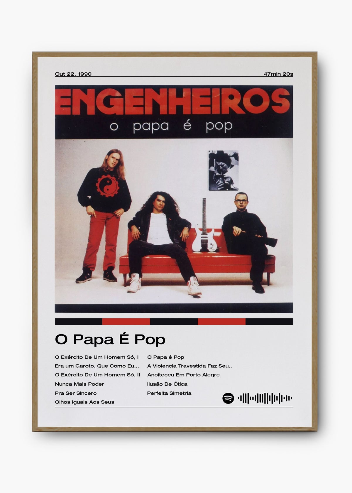 Quadro decorativo Engenheiros do Hawaii O Papa é Pop — arte de rock brasileiro para parede | Cübe Quadros