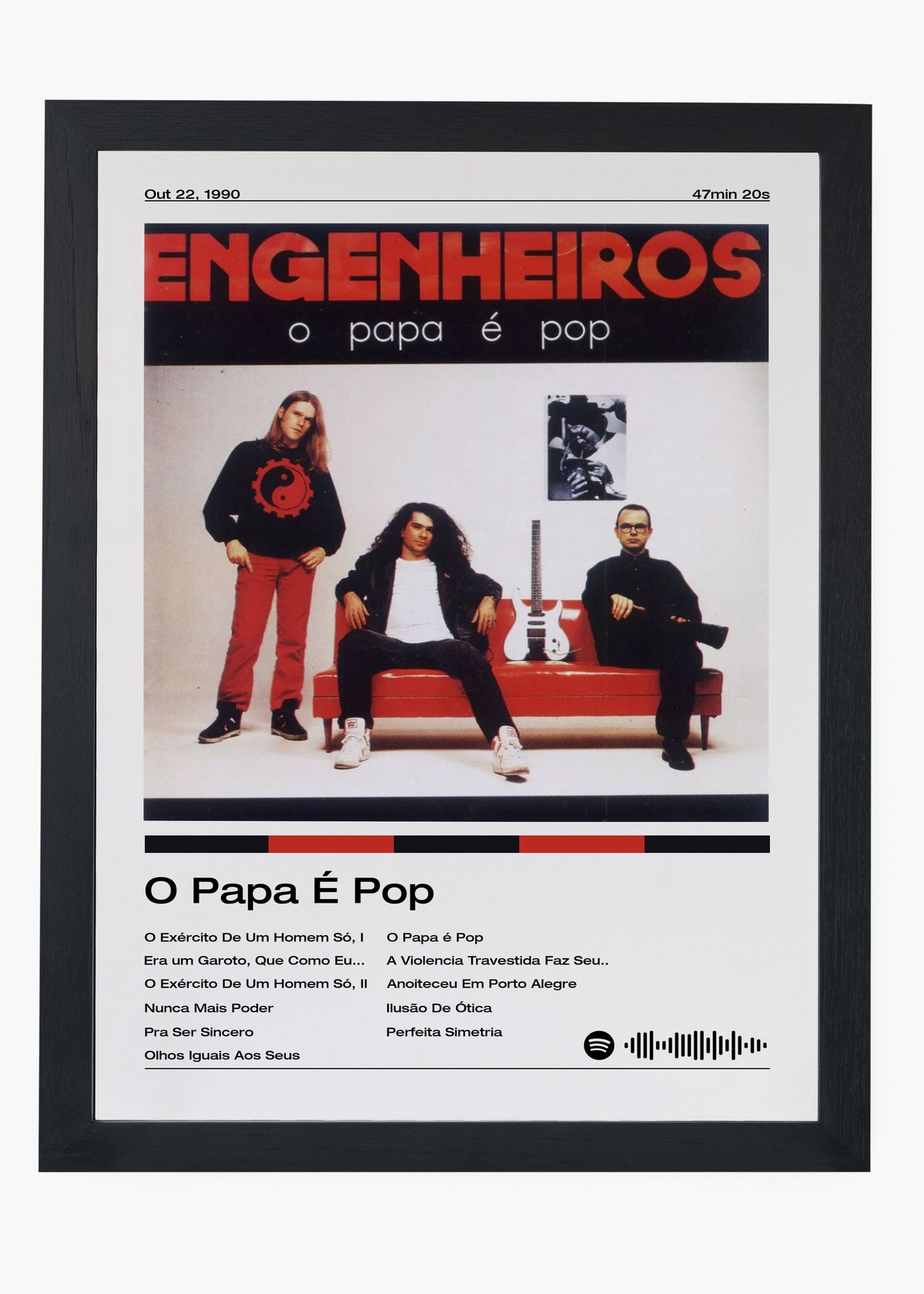 Quadro decorativo Engenheiros do Hawaii O Papa é Pop — arte de rock brasileiro para parede | Cübe Quadros