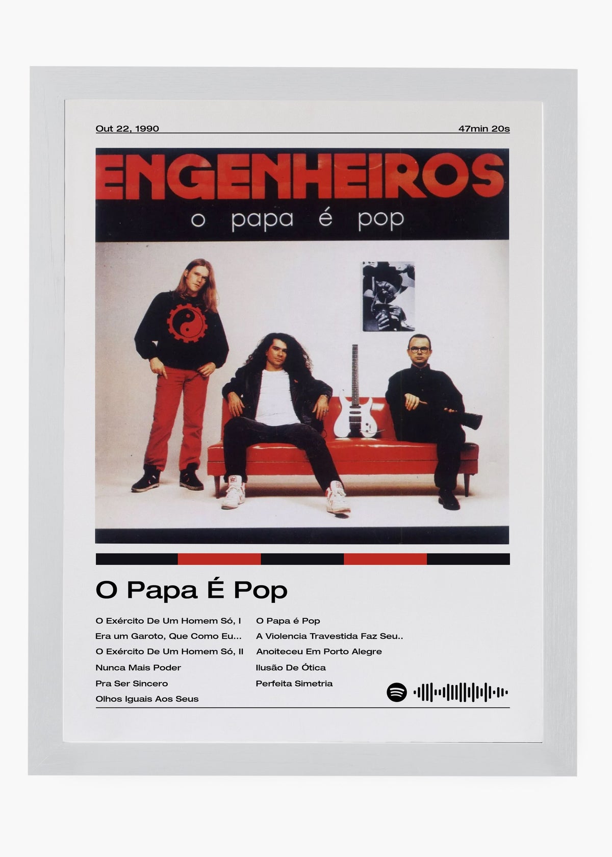 Quadro decorativo Engenheiros do Hawaii O Papa é Pop — arte de rock brasileiro para parede | Cübe Quadros