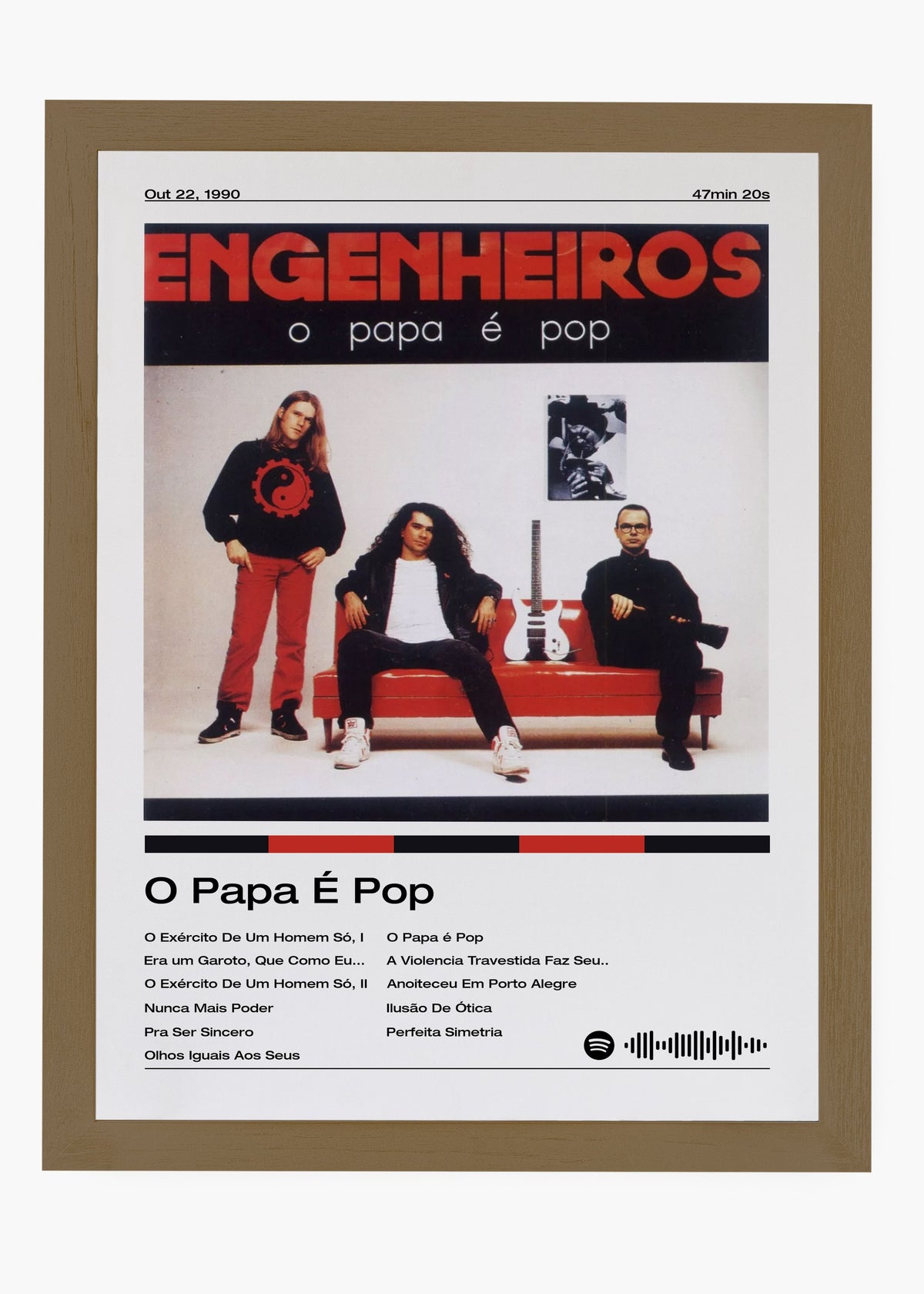 Quadro decorativo Engenheiros do Hawaii O Papa é Pop — arte de rock brasileiro para parede | Cübe Quadros