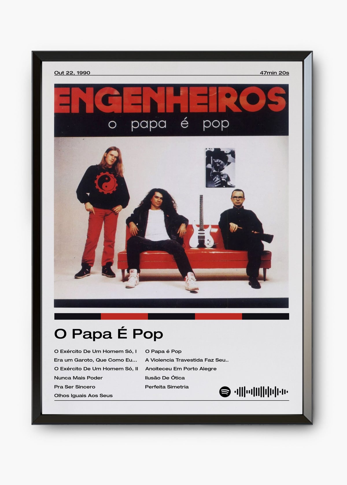 Quadro decorativo Engenheiros do Hawaii O Papa é Pop — arte de rock brasileiro para parede | Cübe Quadros
