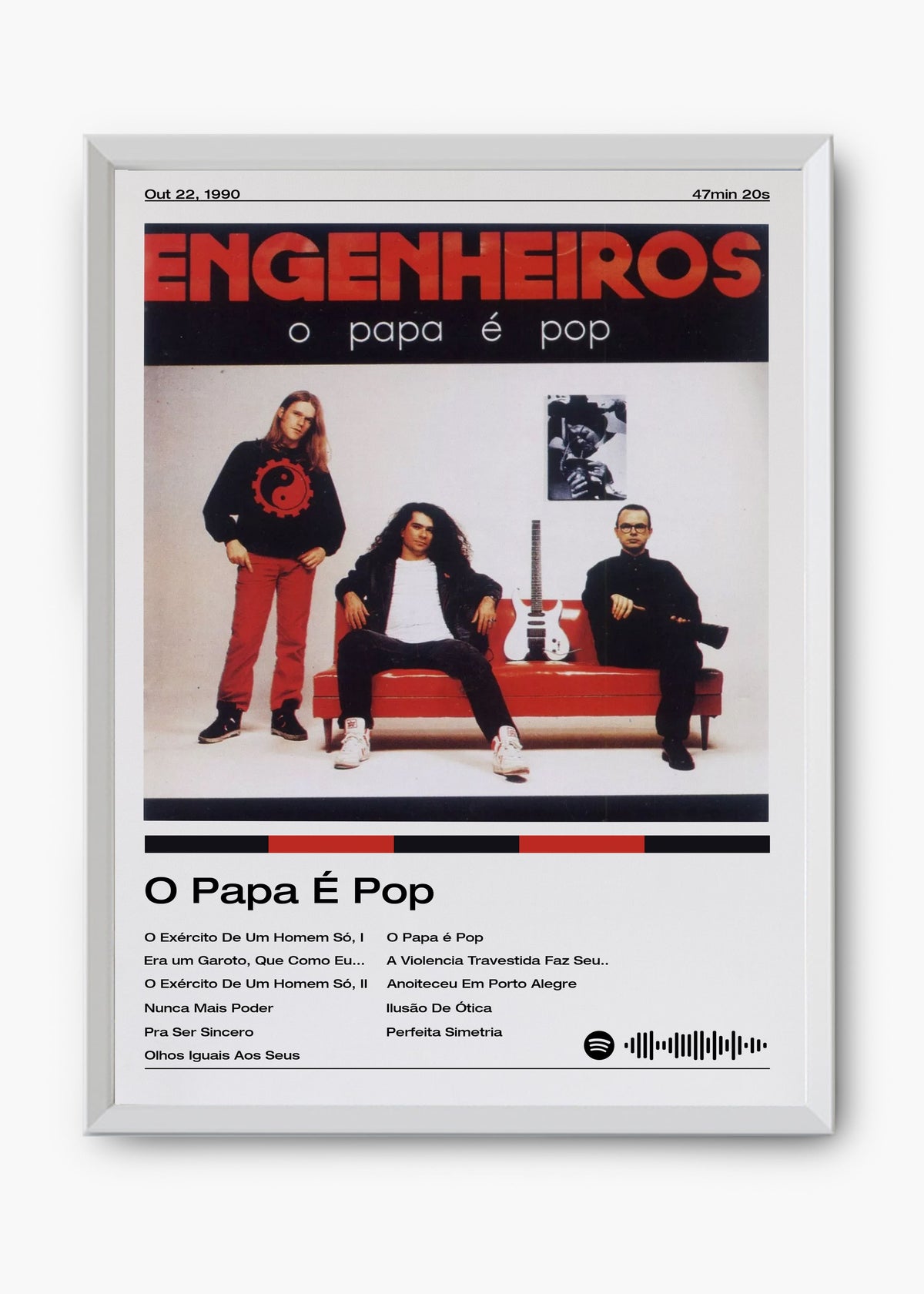 Quadro decorativo Engenheiros do Hawaii O Papa é Pop — arte de rock brasileiro para parede | Cübe Quadros