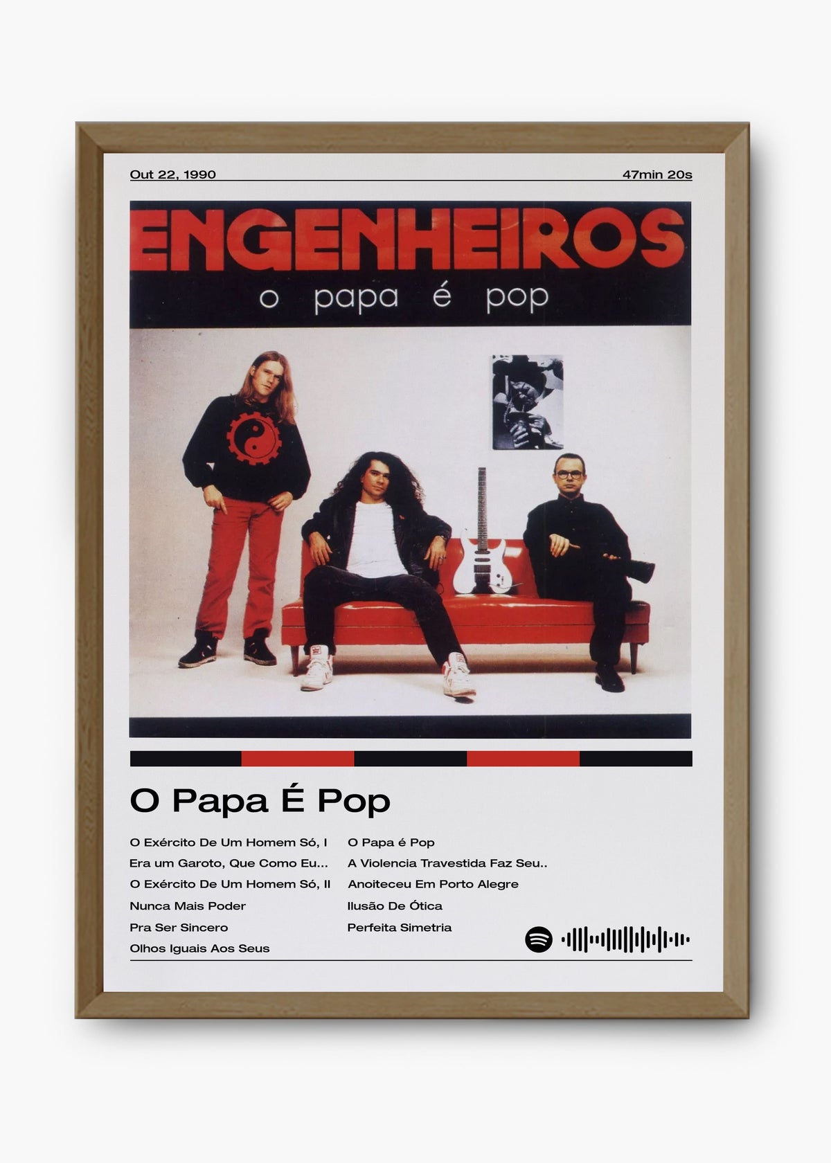 Quadro decorativo Engenheiros do Hawaii O Papa é Pop — arte de rock brasileiro para parede | Cübe Quadros
