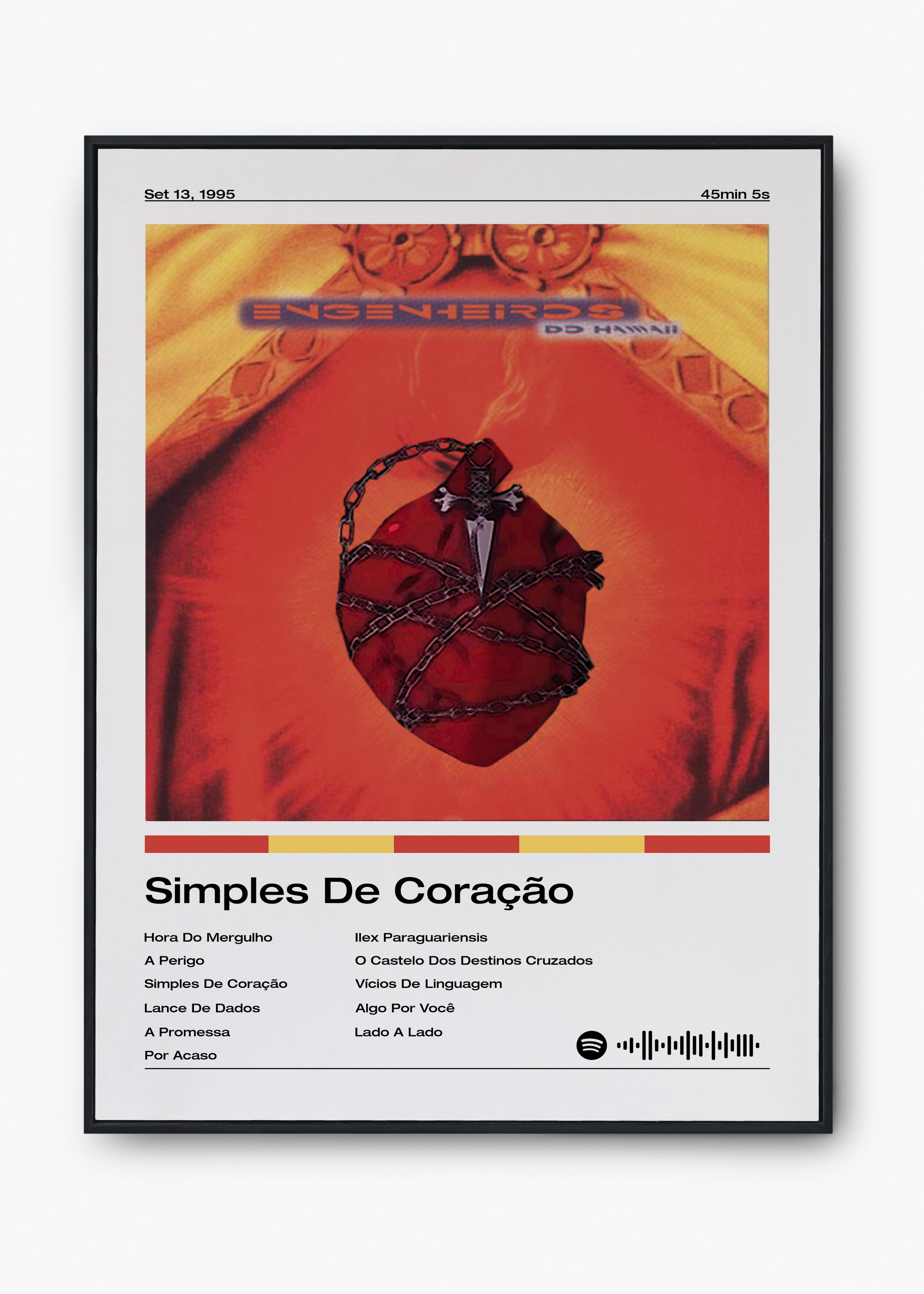 Quadro Engenheiros do Hawaii Simples de Coração