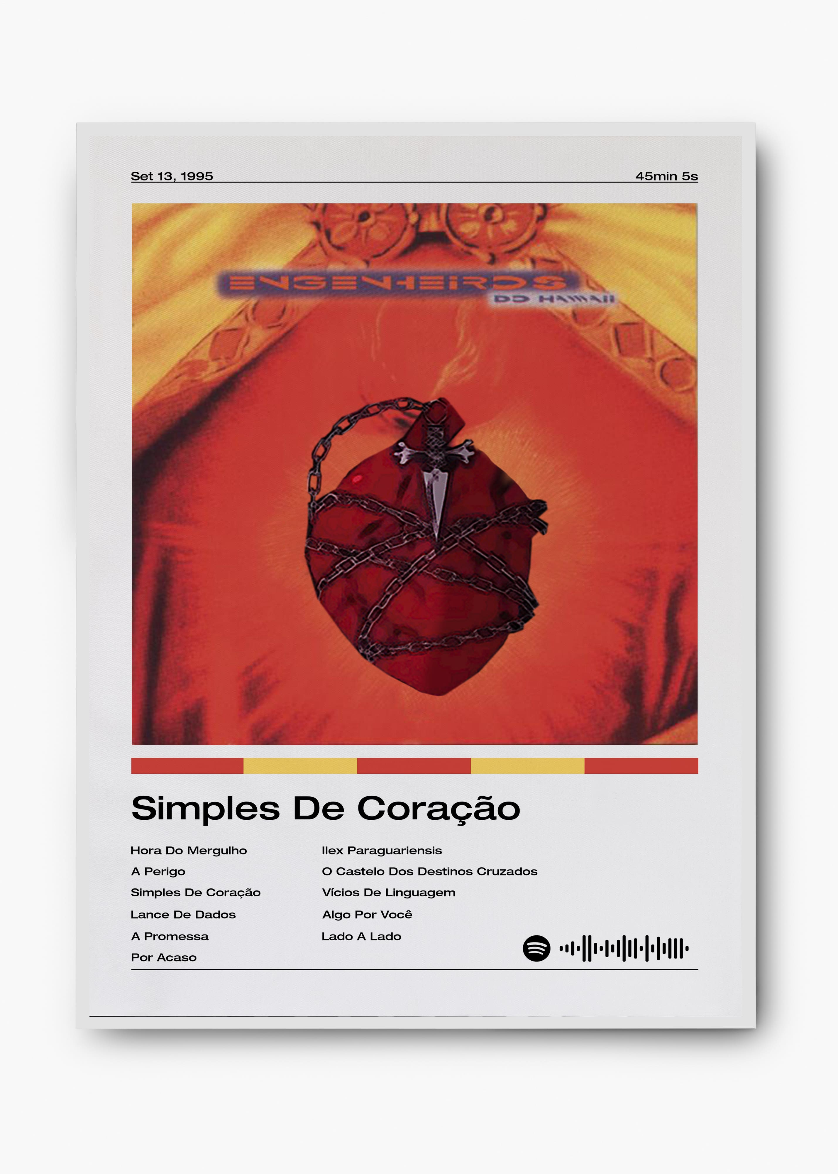 Quadro Engenheiros do Hawaii Simples de Coração