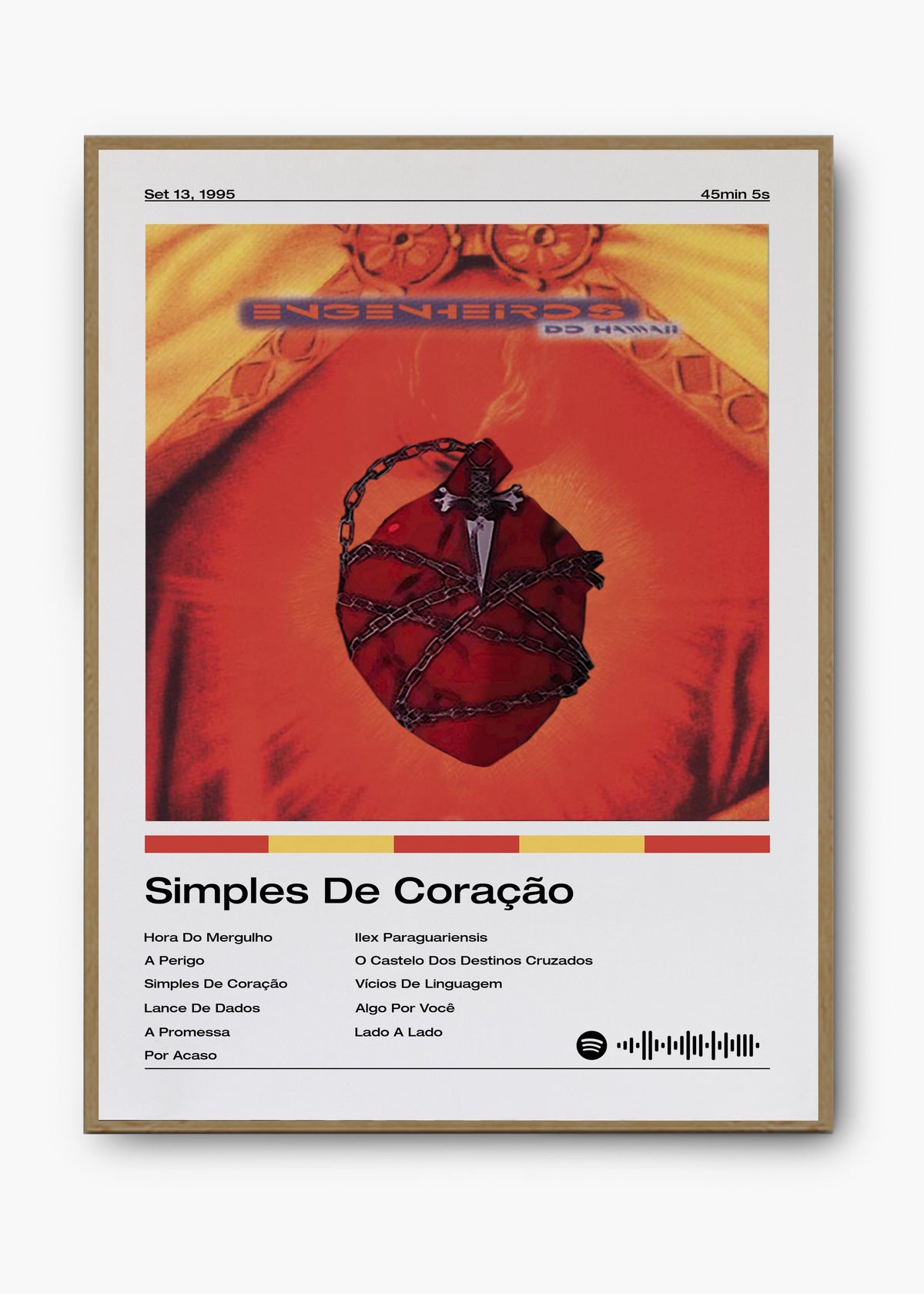 Quadro decorativo Engenheiros do Hawaii Simples de Coração — arte de rock brasileiro para parede | Cübe Quadros