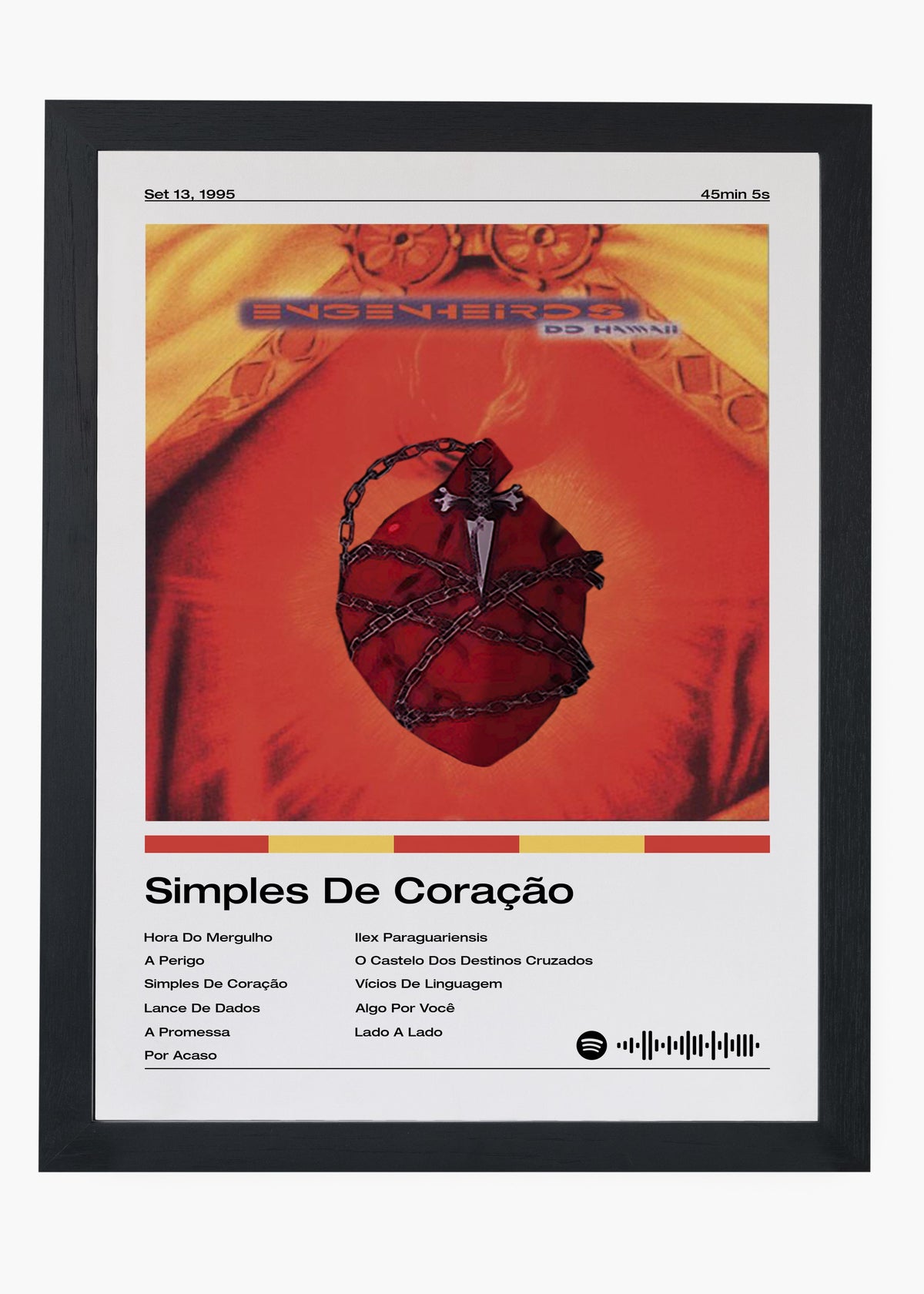 Quadro decorativo Engenheiros do Hawaii Simples de Coração — arte de rock brasileiro para parede | Cübe Quadros