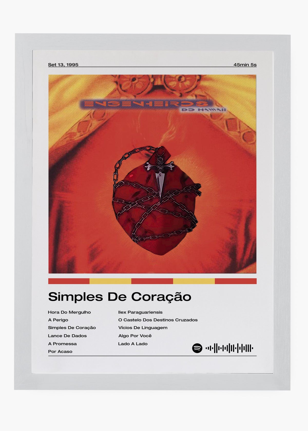 Quadro decorativo Engenheiros do Hawaii Simples de Coração — arte de rock brasileiro para parede | Cübe Quadros