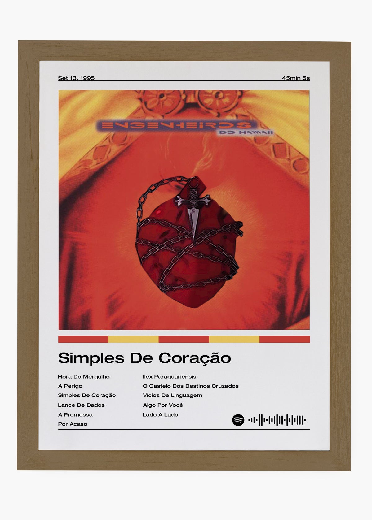 Quadro decorativo Engenheiros do Hawaii Simples de Coração — arte de rock brasileiro para parede | Cübe Quadros
