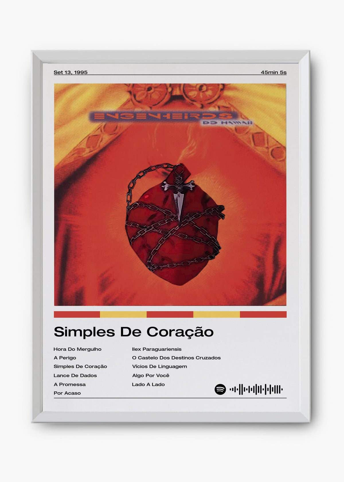 Quadro decorativo Engenheiros do Hawaii Simples de Coração — arte de rock brasileiro para parede | Cübe Quadros