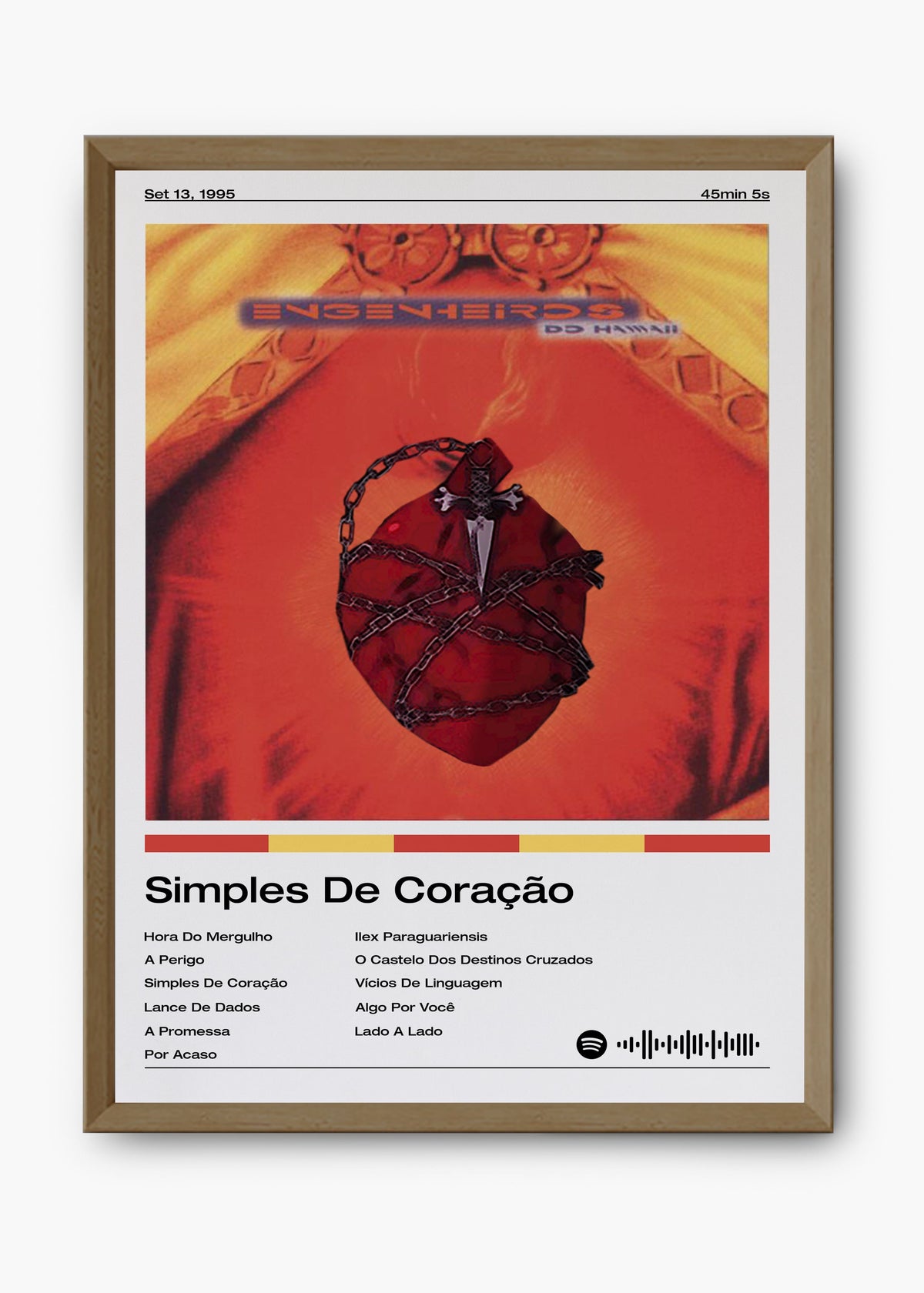 Quadro decorativo Engenheiros do Hawaii Simples de Coração — arte de rock brasileiro para parede | Cübe Quadros