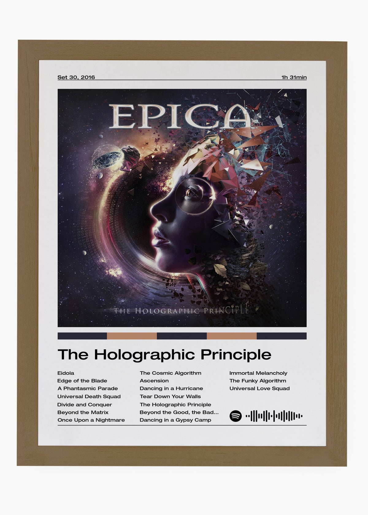 Quadro decorativo Epica The Holographic Principle — arte de metal sinfônico para parede | Cübe Quadros