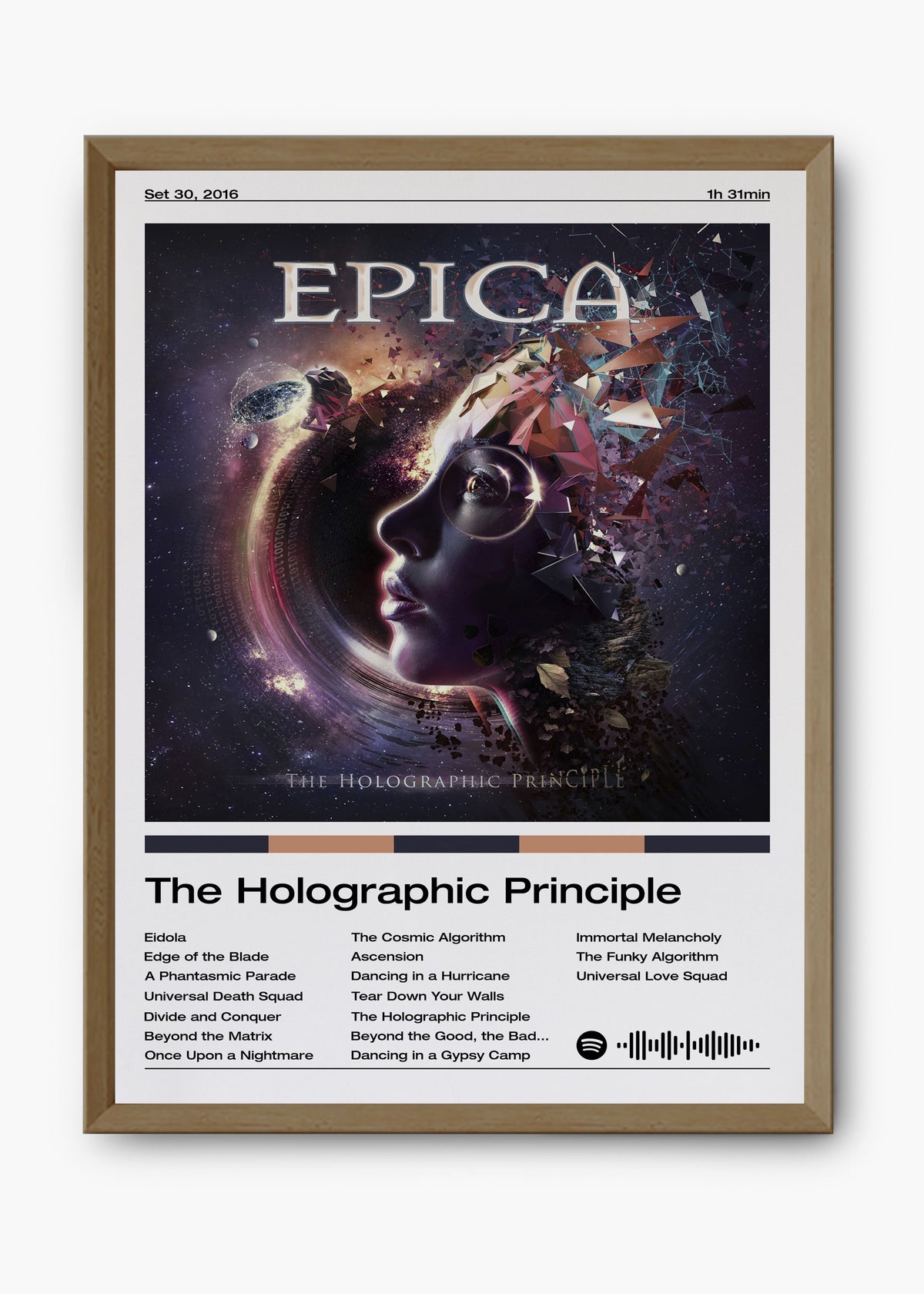 Quadro decorativo Epica The Holographic Principle — arte de metal sinfônico para parede | Cübe Quadros