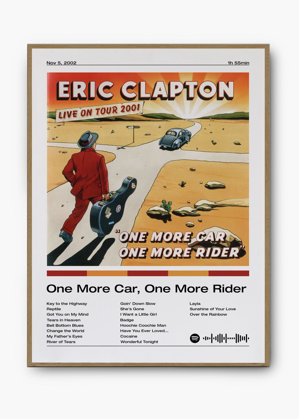 Quadro decorativo Eric Clapton One More Car One More Rider — arte de blues rock para parede | Cübe Quadros