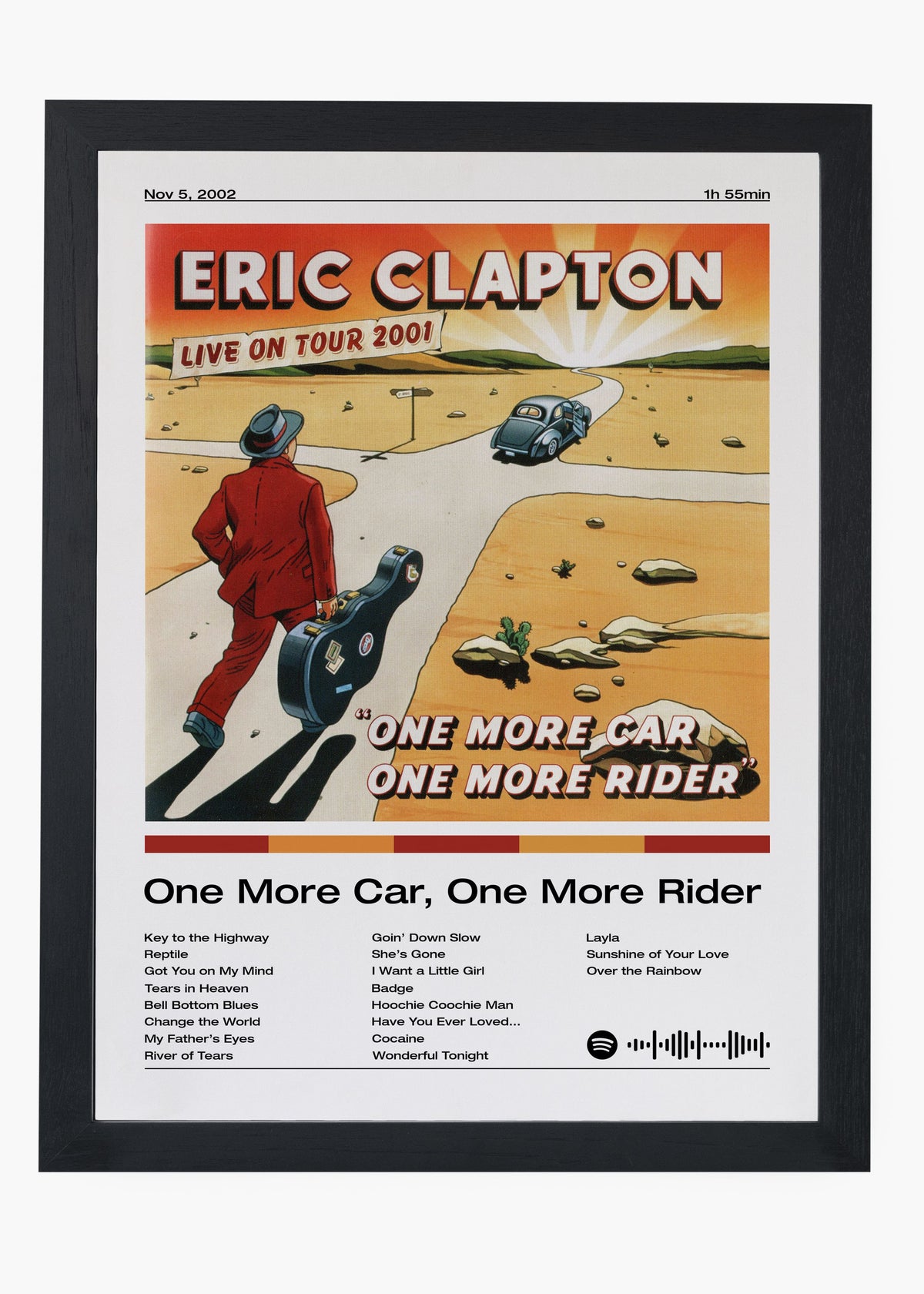 Quadro decorativo Eric Clapton One More Car One More Rider — arte de blues rock para parede | Cübe Quadros