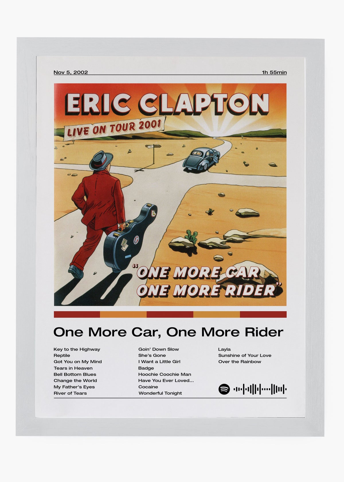 Quadro decorativo Eric Clapton One More Car One More Rider — arte de blues rock para parede | Cübe Quadros