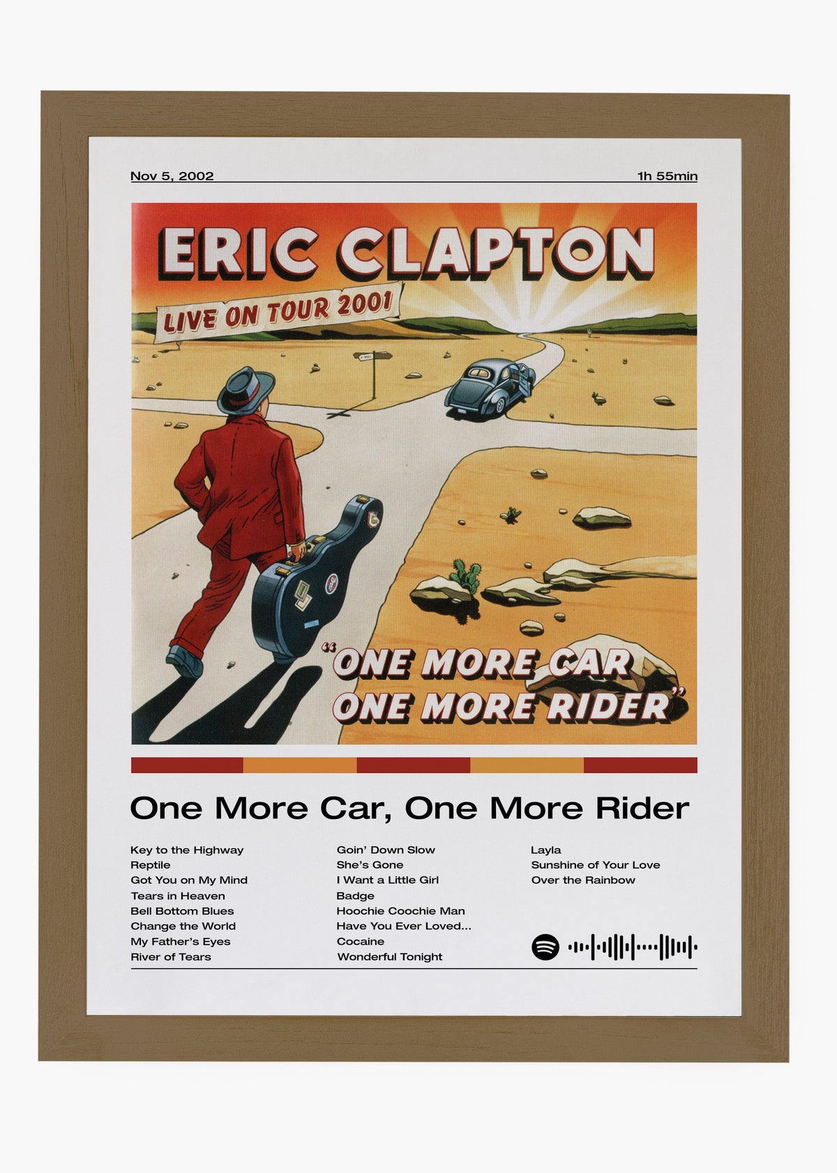Quadro decorativo Eric Clapton One More Car One More Rider — arte de blues rock para parede | Cübe Quadros