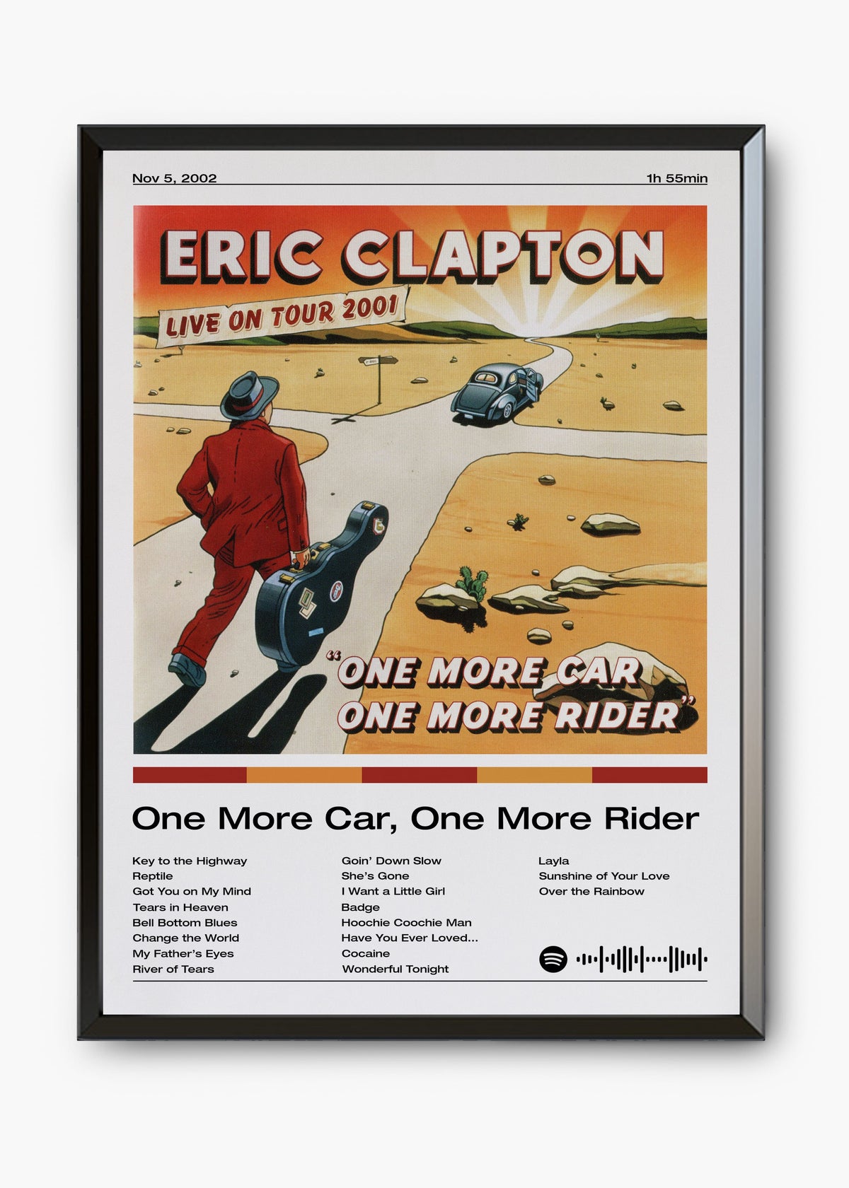 Quadro decorativo Eric Clapton One More Car One More Rider — arte de blues rock para parede | Cübe Quadros