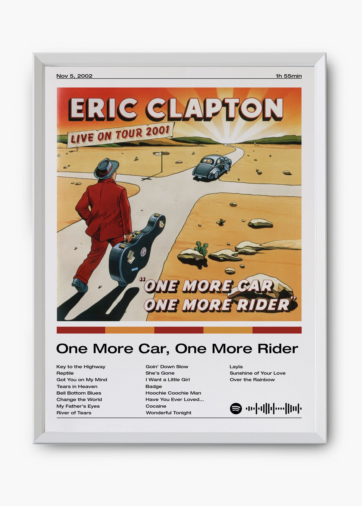 Quadro decorativo Eric Clapton One More Car One More Rider — arte de blues rock para parede | Cübe Quadros