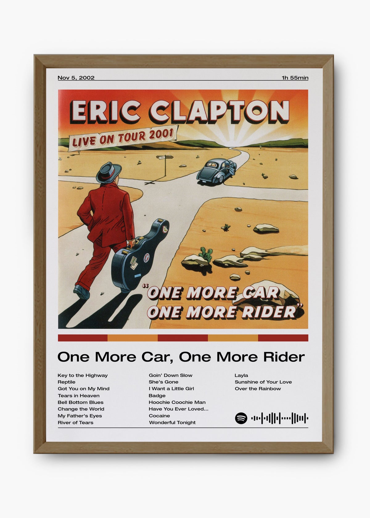 Quadro decorativo Eric Clapton One More Car One More Rider — arte de blues rock para parede | Cübe Quadros