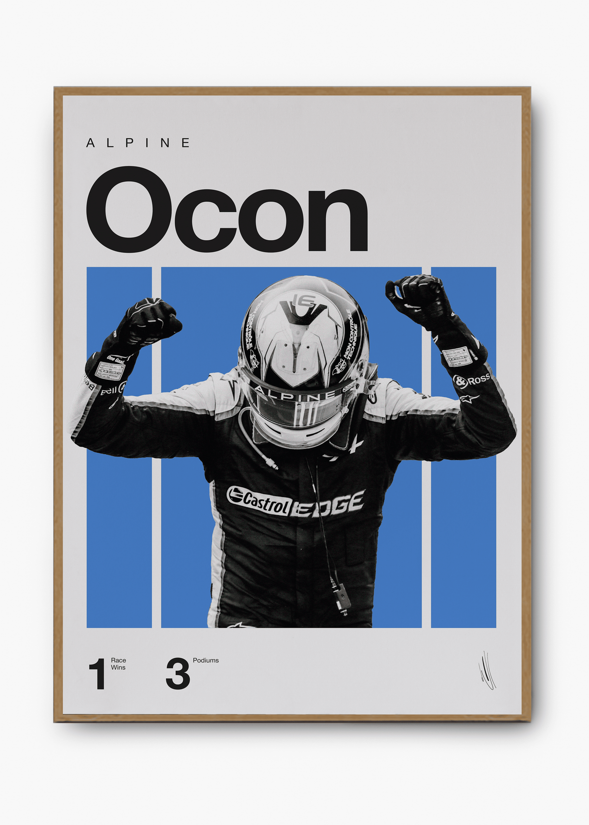 Quadro decorativo Esteban Ocon F1 — arte de automobilismo para parede | Cübe Quadros