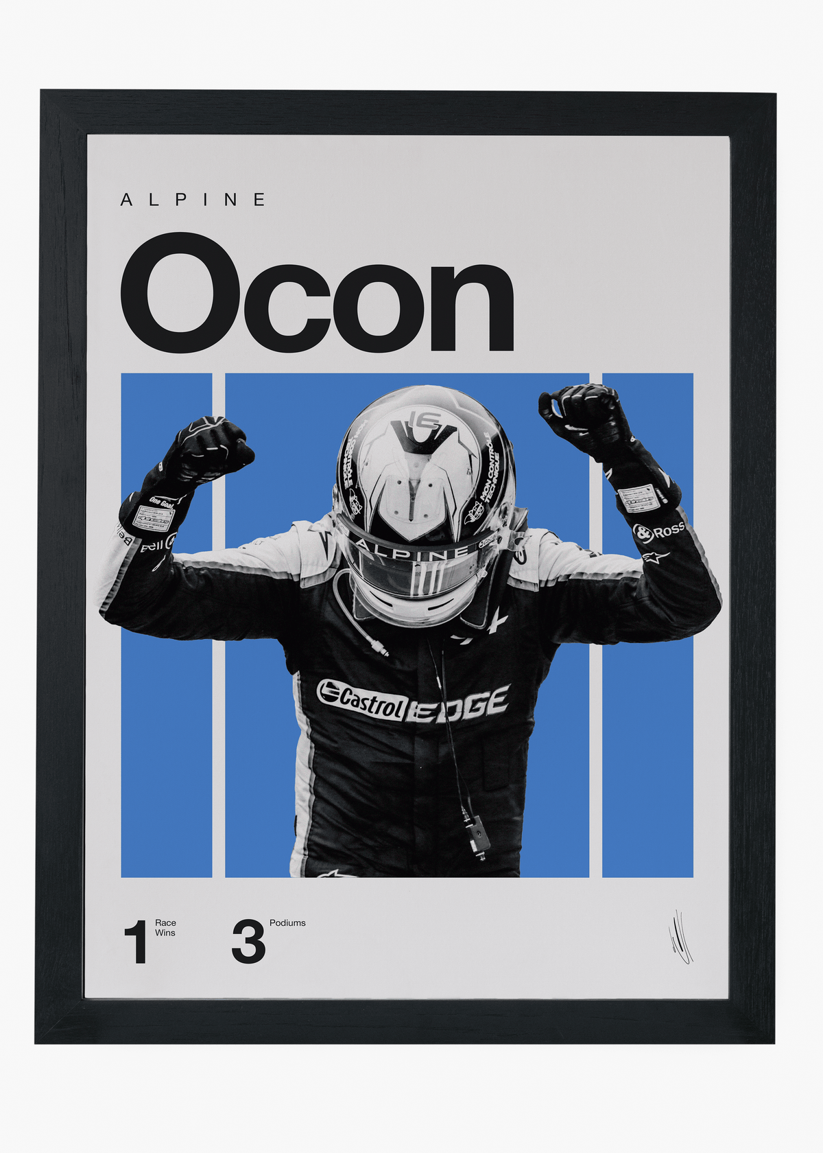 Quadro decorativo Esteban Ocon F1 — arte de automobilismo para parede | Cübe Quadros