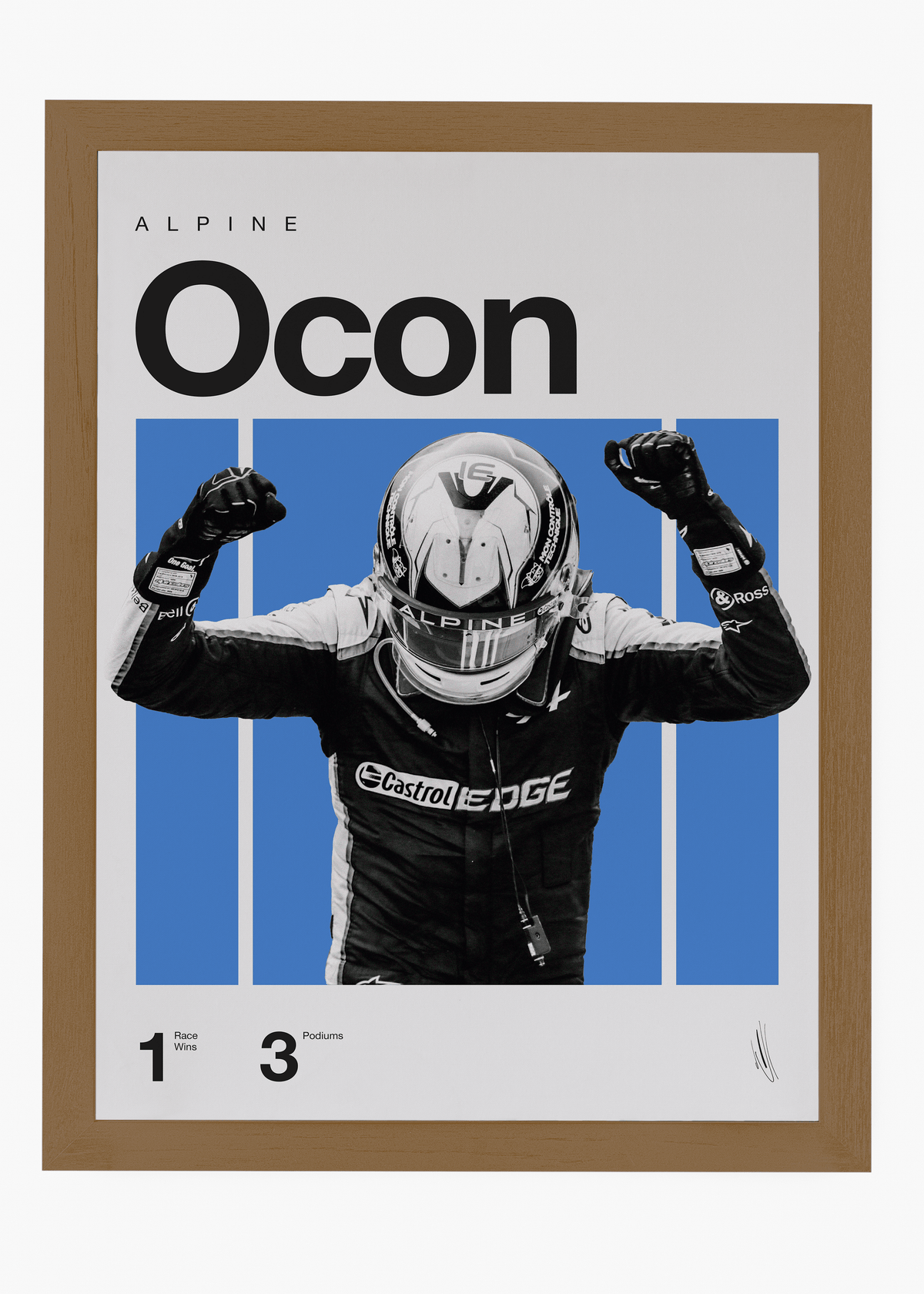 Quadro decorativo Esteban Ocon F1 — arte de automobilismo para parede | Cübe Quadros