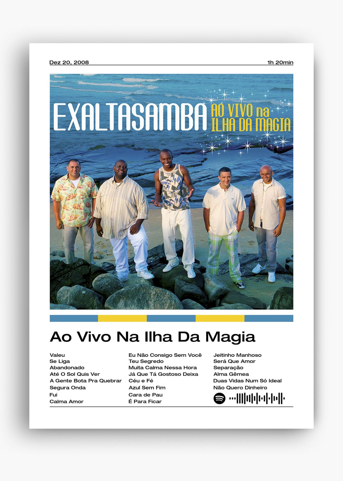 Quadro decorativo Exaltasamba Ao Vivo Na Ilha Da Magia — arte de samba para parede | Cübe Quadros