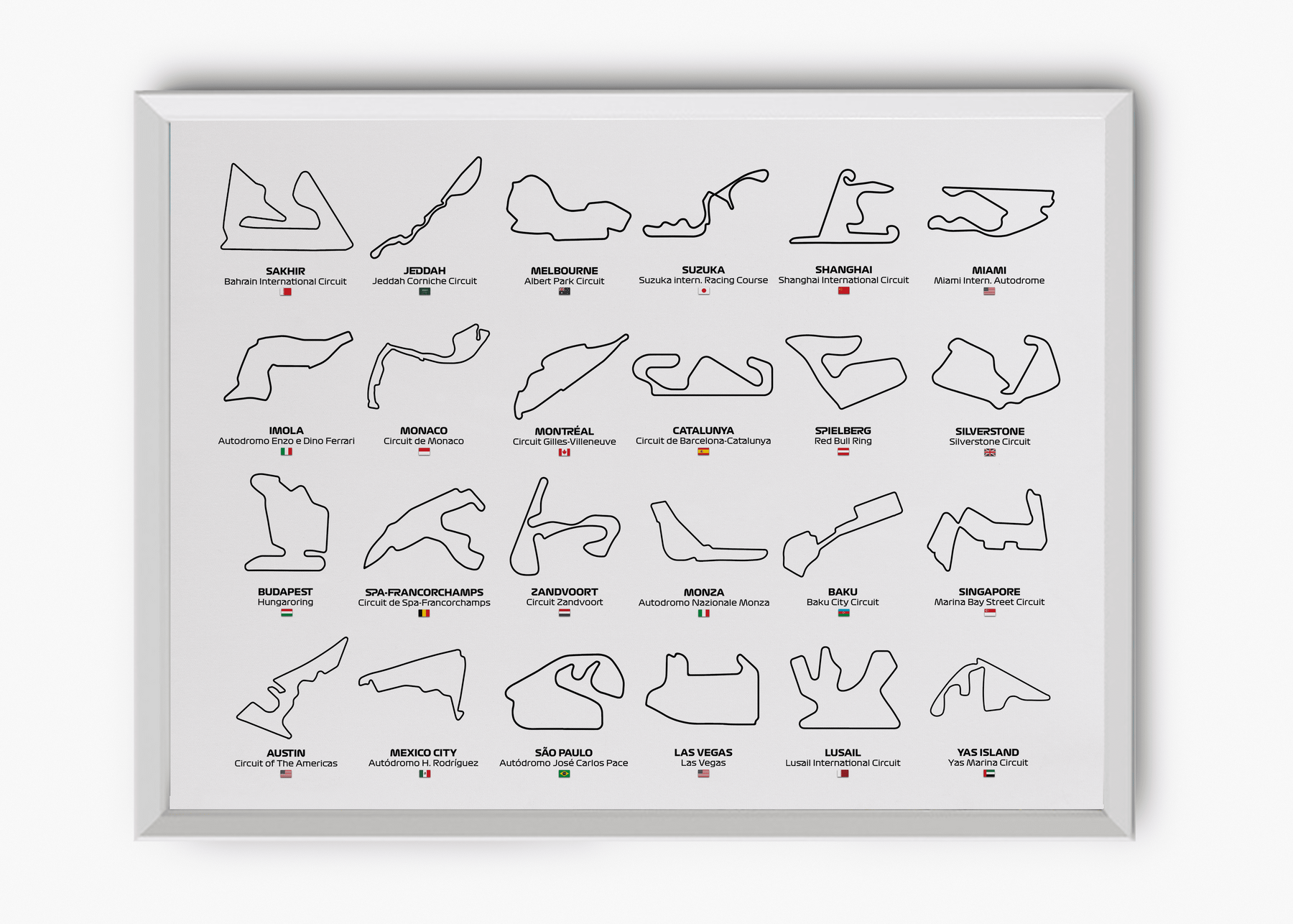 Quadro F1 Circuits 2024