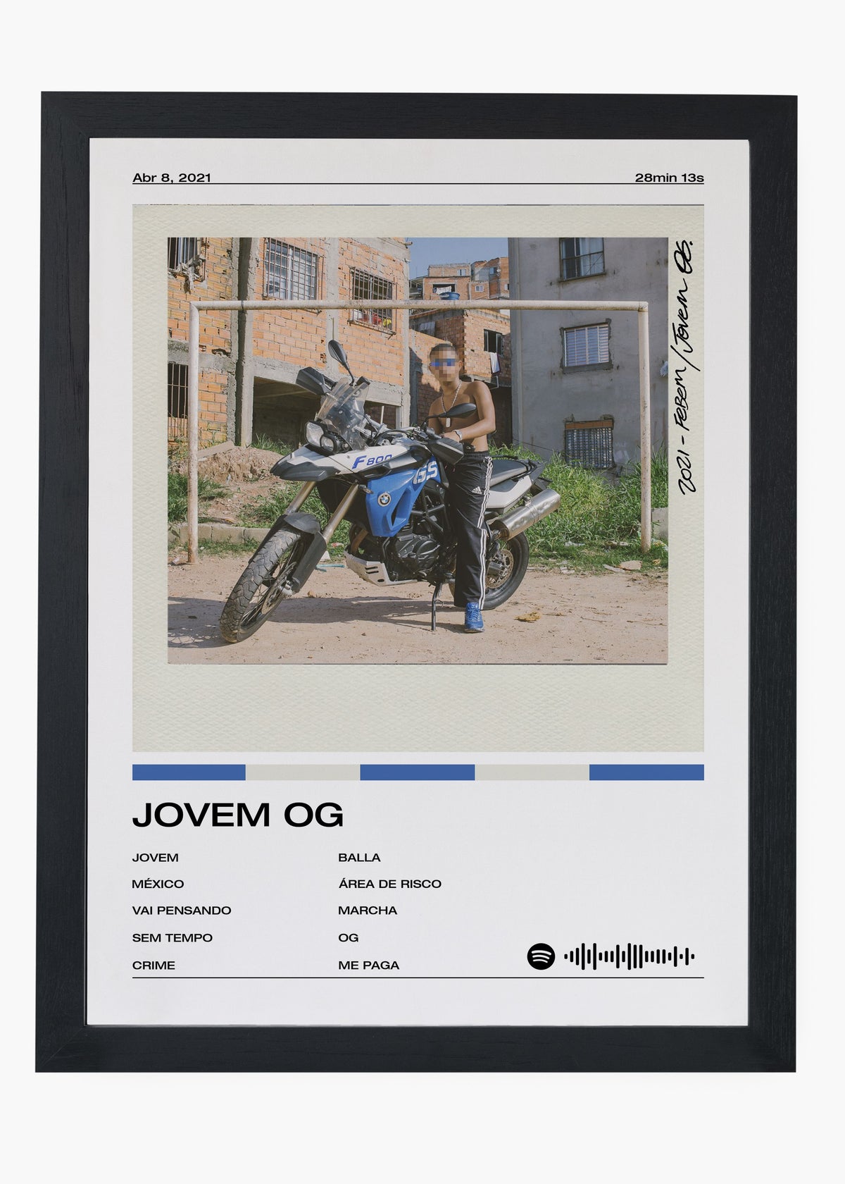 Quadro decorativo Febem Jovem OG — arte de rap para parede | Cübe Quadros