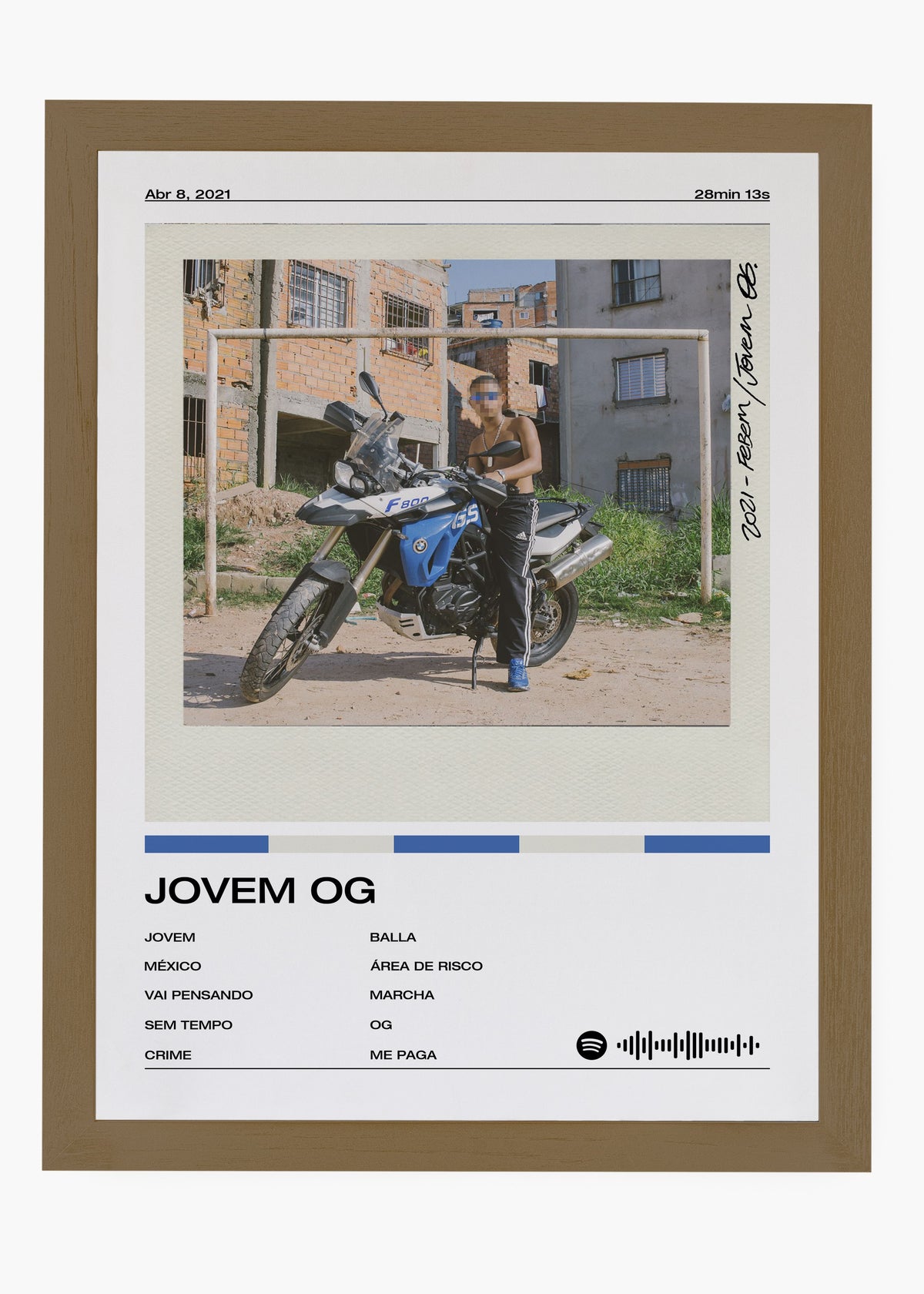 Quadro decorativo Febem Jovem OG — arte de rap para parede | Cübe Quadros