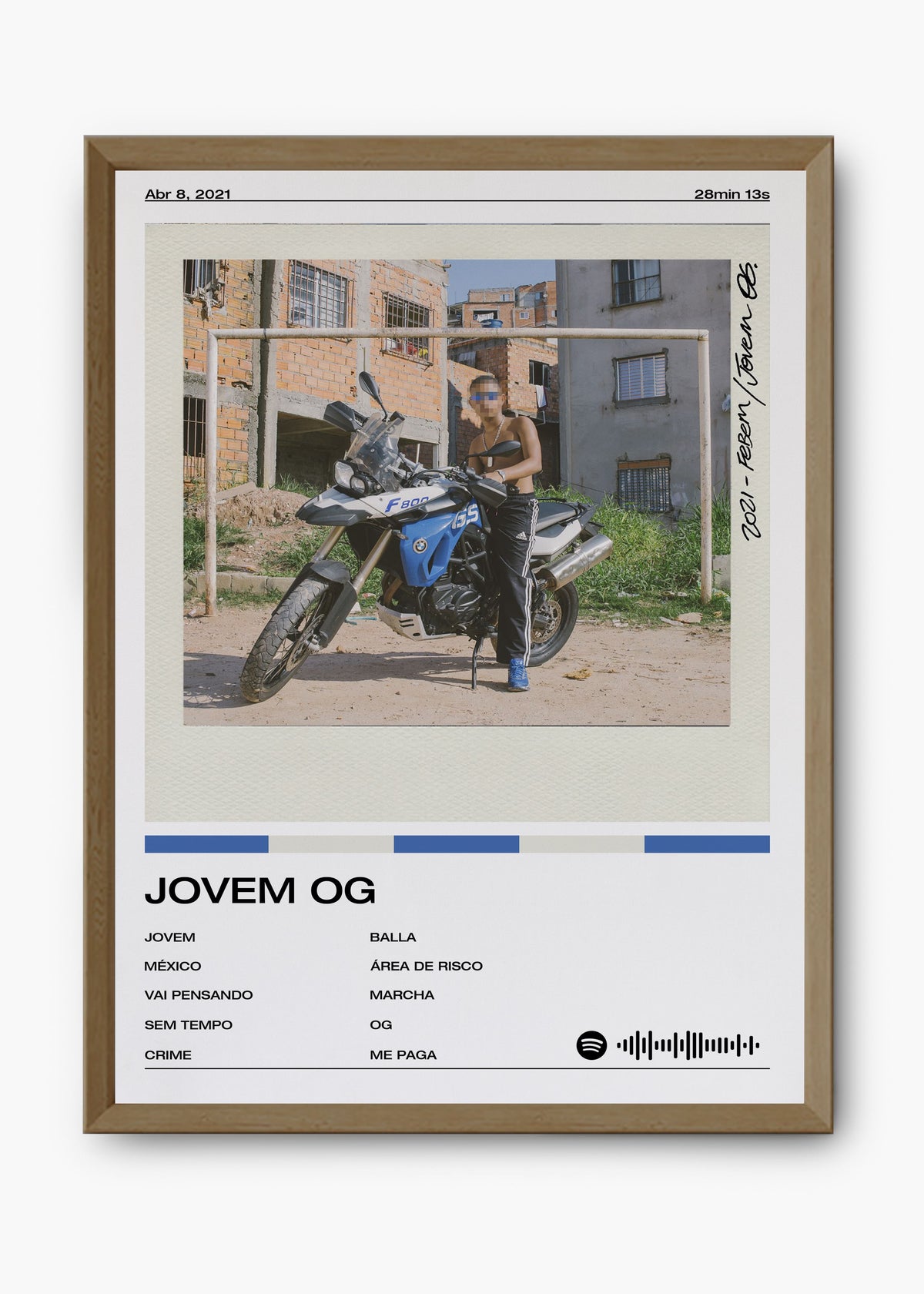 Quadro decorativo Febem Jovem OG — arte de rap para parede | Cübe Quadros