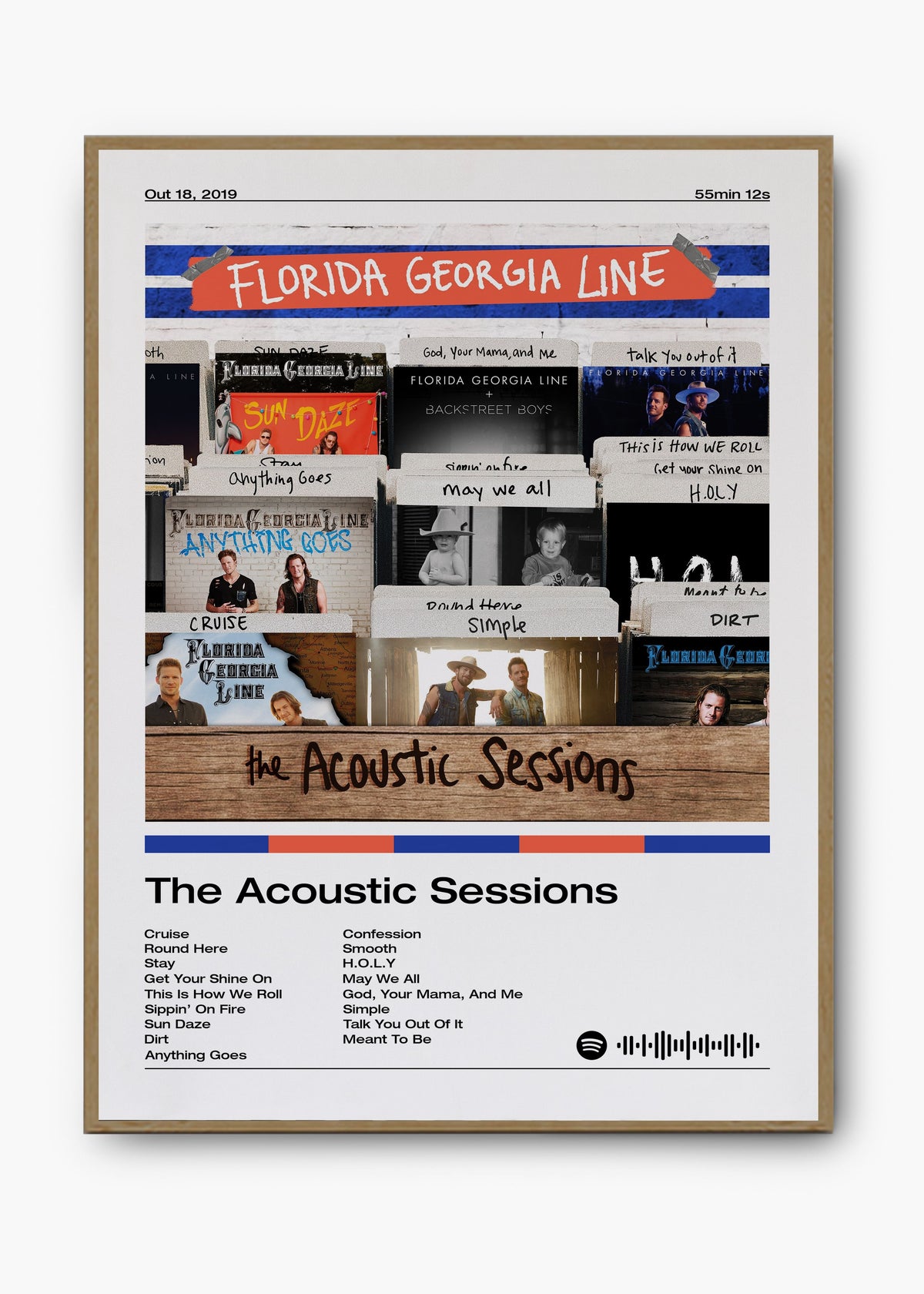 Quadro decorativo Florida Georgia Line The Acoustic Sessions — arte country para parede | Cübe Quadros