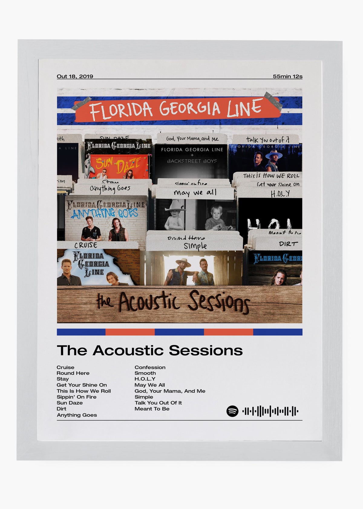 Quadro decorativo Florida Georgia Line The Acoustic Sessions — arte country para parede | Cübe Quadros