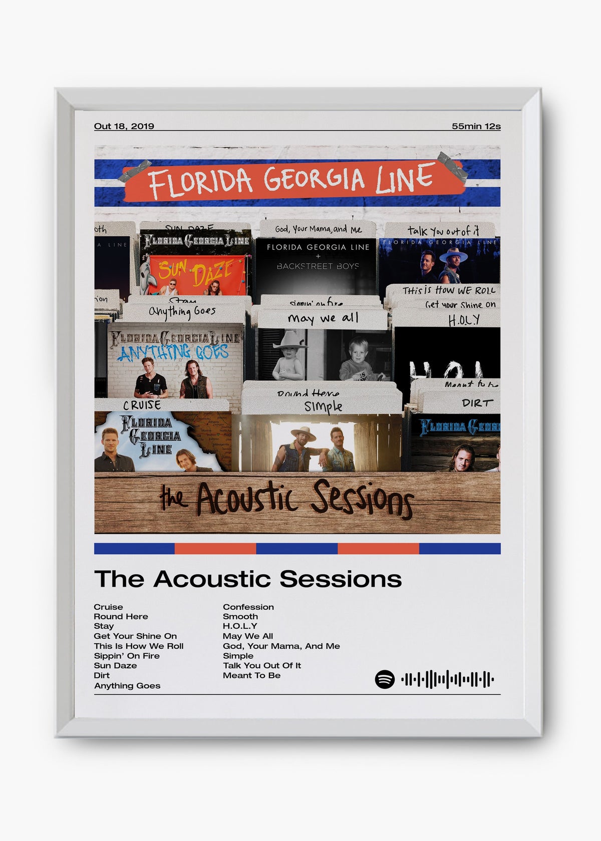 Quadro decorativo Florida Georgia Line The Acoustic Sessions — arte country para parede | Cübe Quadros