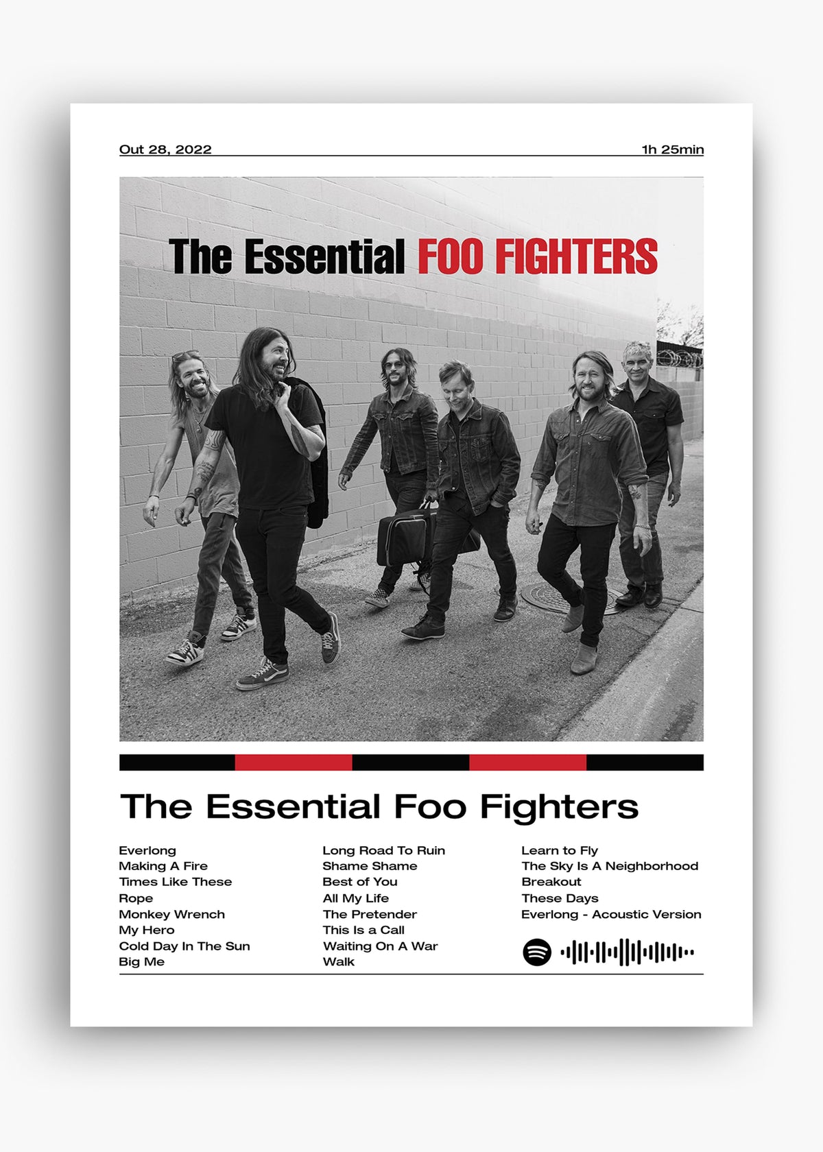 Quadro decorativo Foo Fighters The Essential — arte de rock para parede | Cübe Quadros