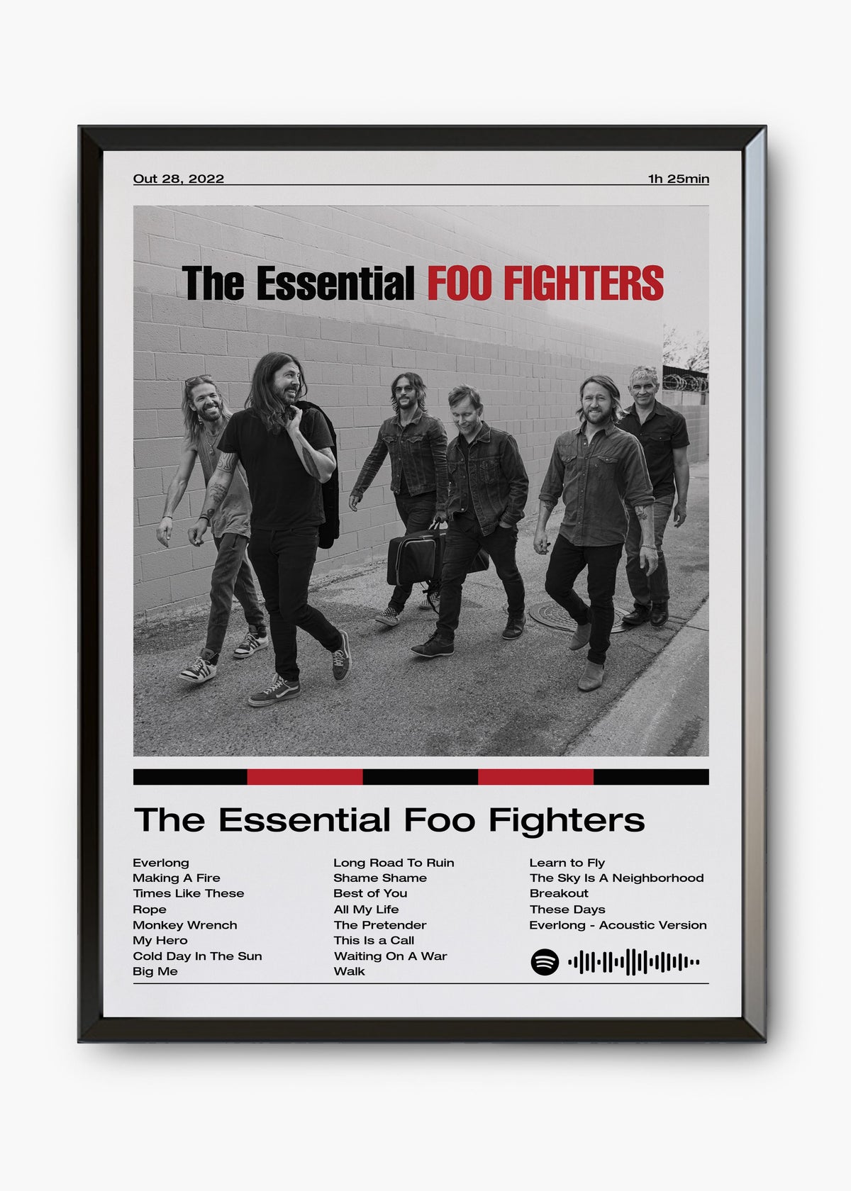 Quadro decorativo Foo Fighters The Essential — arte de rock para parede | Cübe Quadros