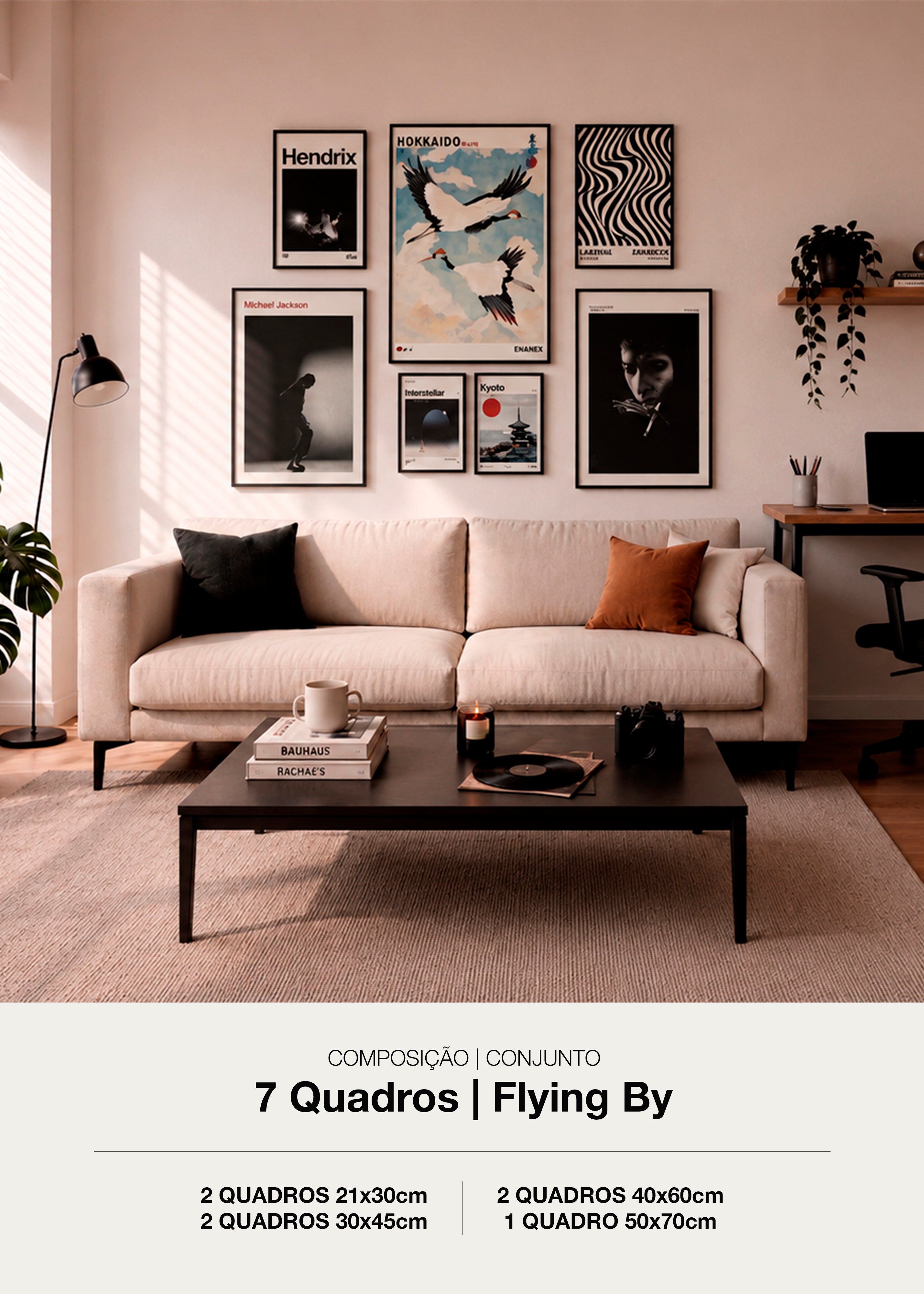 Composição de 7 Quadros - Flying By