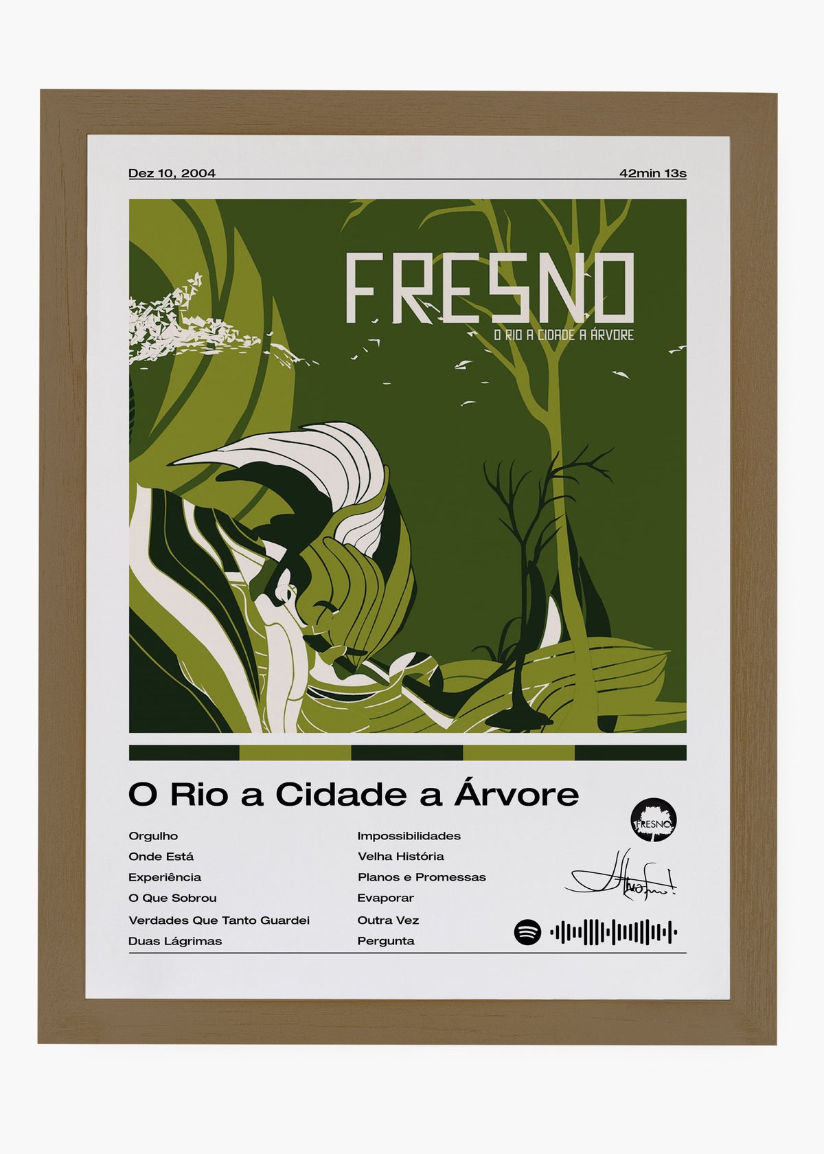 Quadro decorativo Fresno O Rio a Cidade a Árvore — arte musical para parede | Cübe Quadros