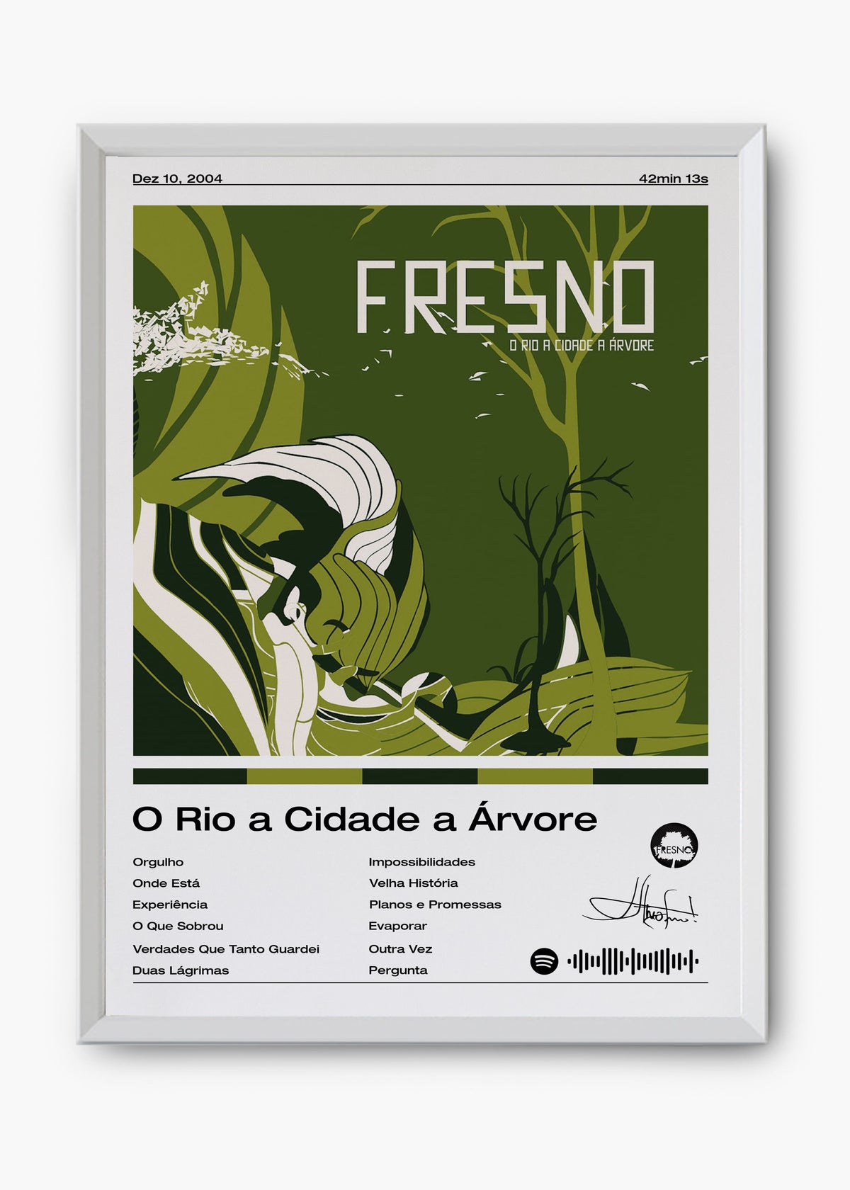 Quadro decorativo Fresno O Rio a Cidade a Árvore — arte musical para parede | Cübe Quadros