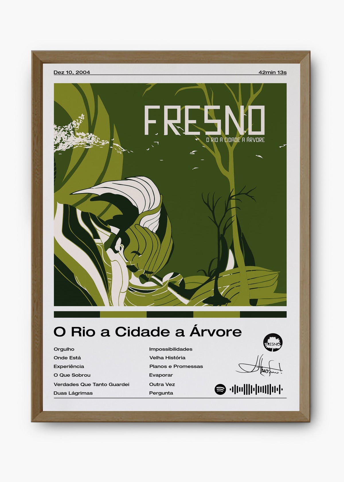 Quadro decorativo Fresno O Rio a Cidade a Árvore — arte musical para parede | Cübe Quadros