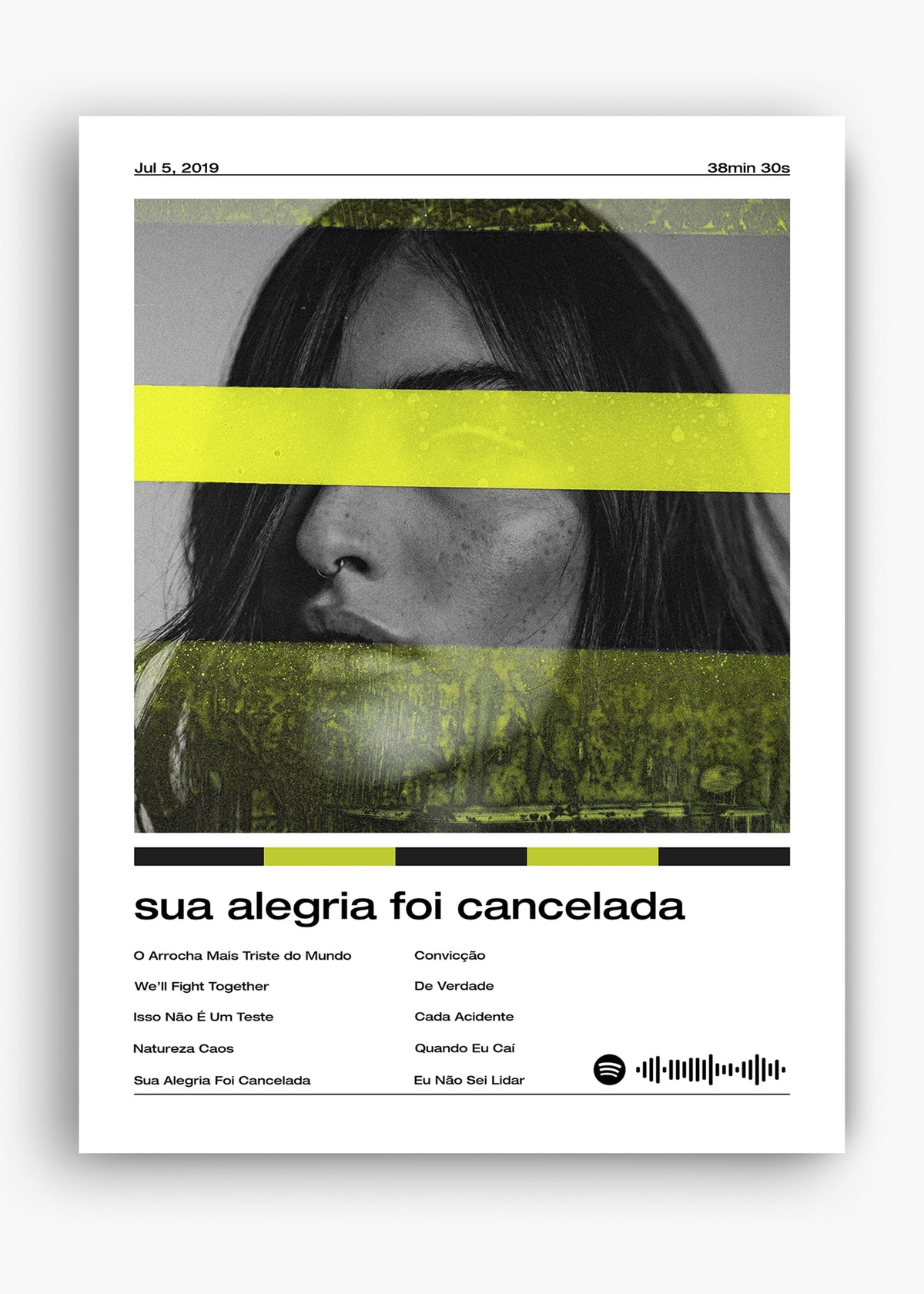 Quadro decorativo Fresno Sua Alegria Foi Cancelada — arte musical para parede | Cübe Quadros