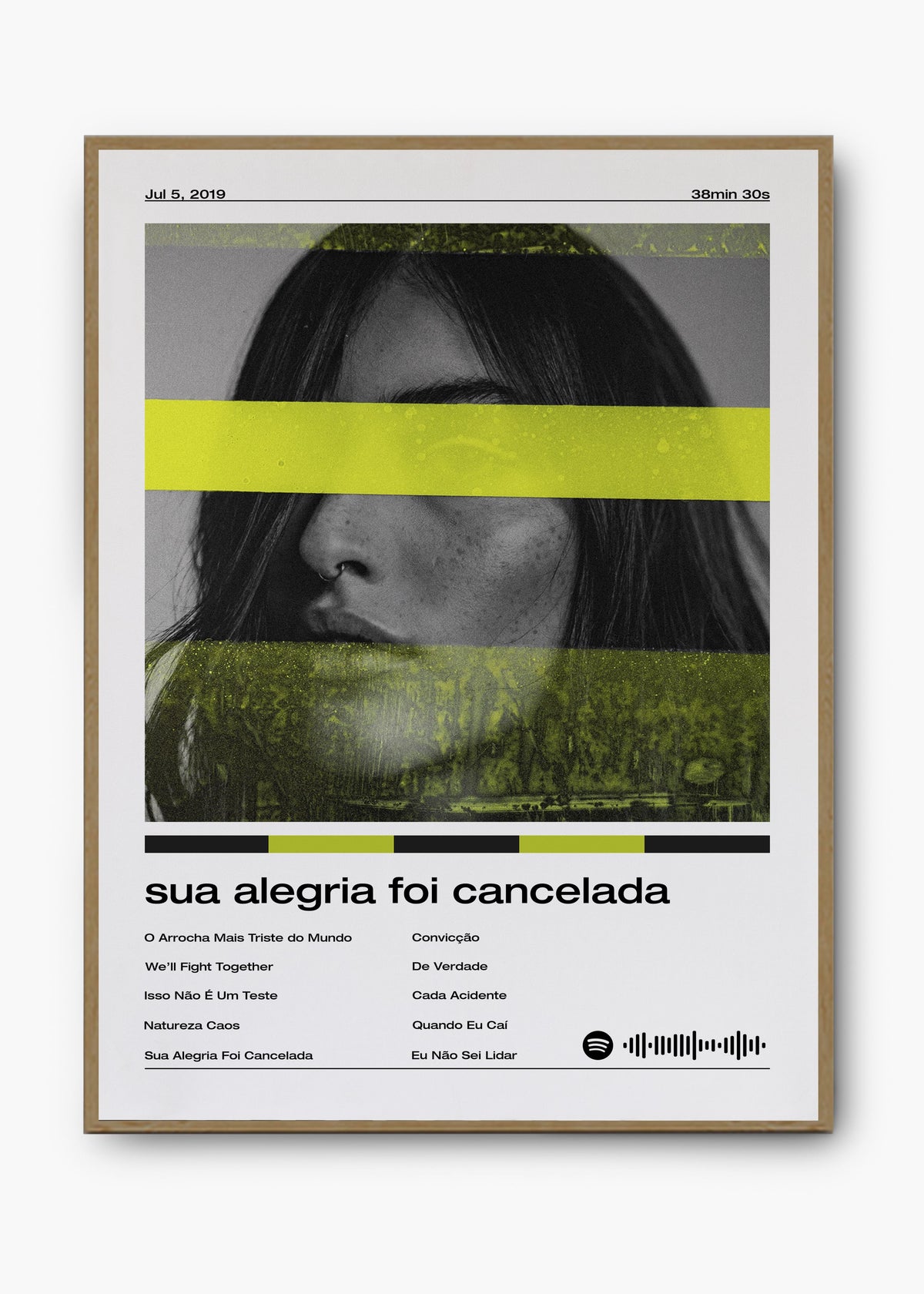 Quadro decorativo Fresno Sua Alegria Foi Cancelada — arte musical para parede | Cübe Quadros