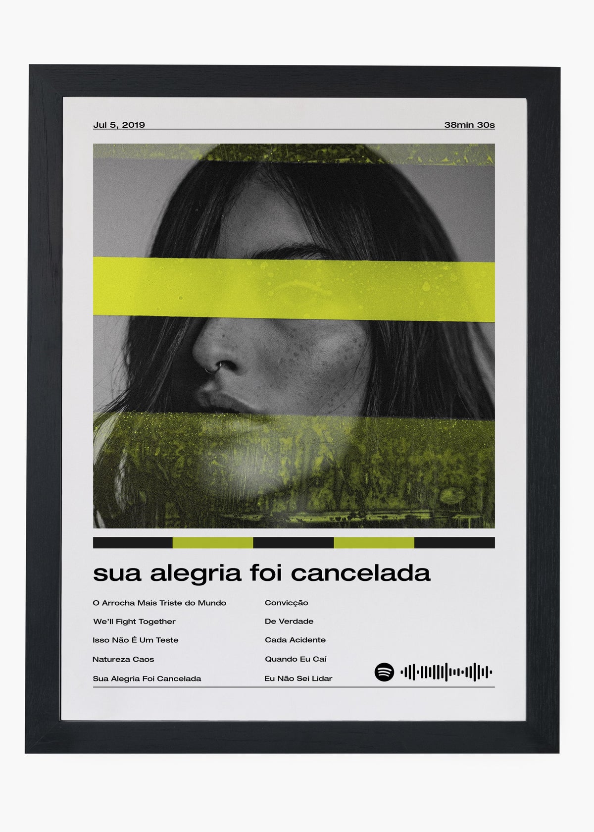 Quadro decorativo Fresno Sua Alegria Foi Cancelada — arte musical para parede | Cübe Quadros