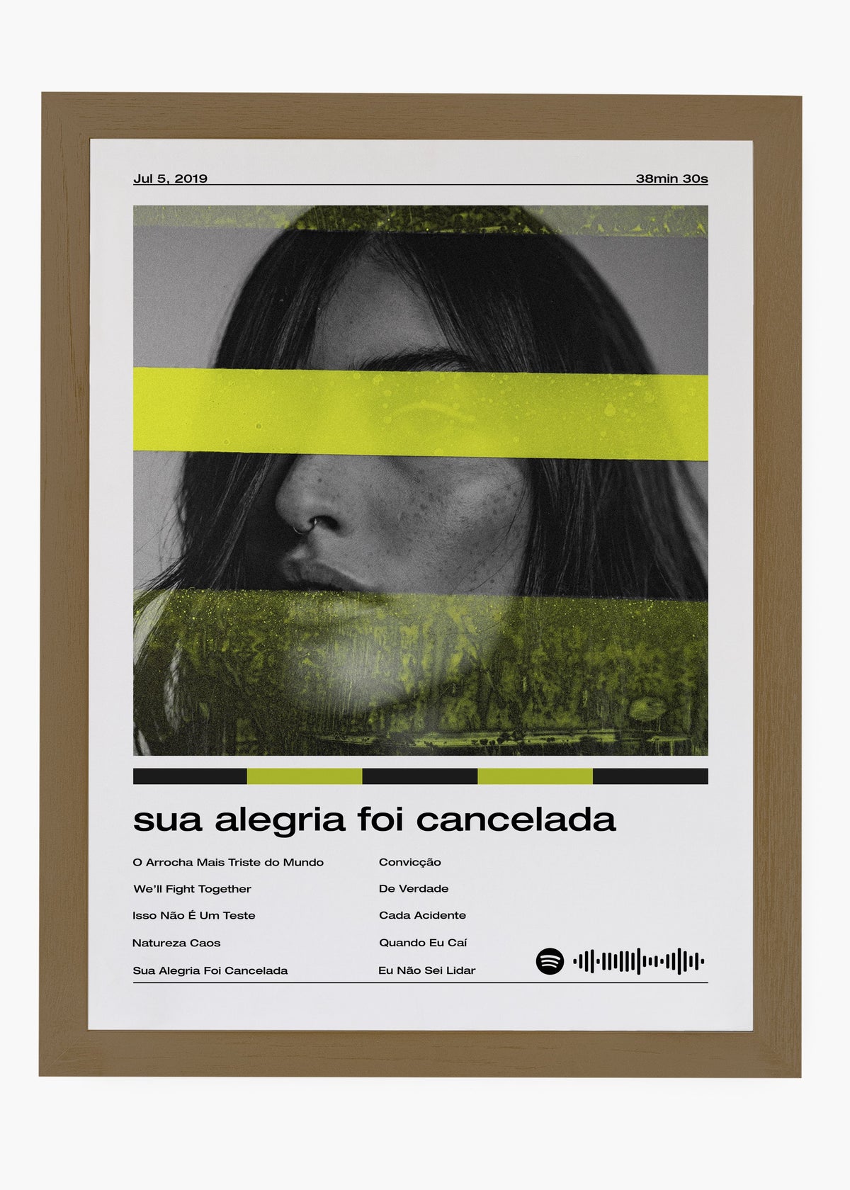 Quadro decorativo Fresno Sua Alegria Foi Cancelada — arte musical para parede | Cübe Quadros